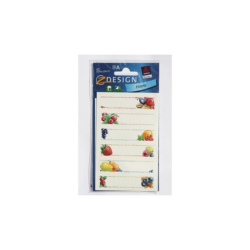 Zweckform Etiquetas «Frutas», rectangulares, papel, multicolor