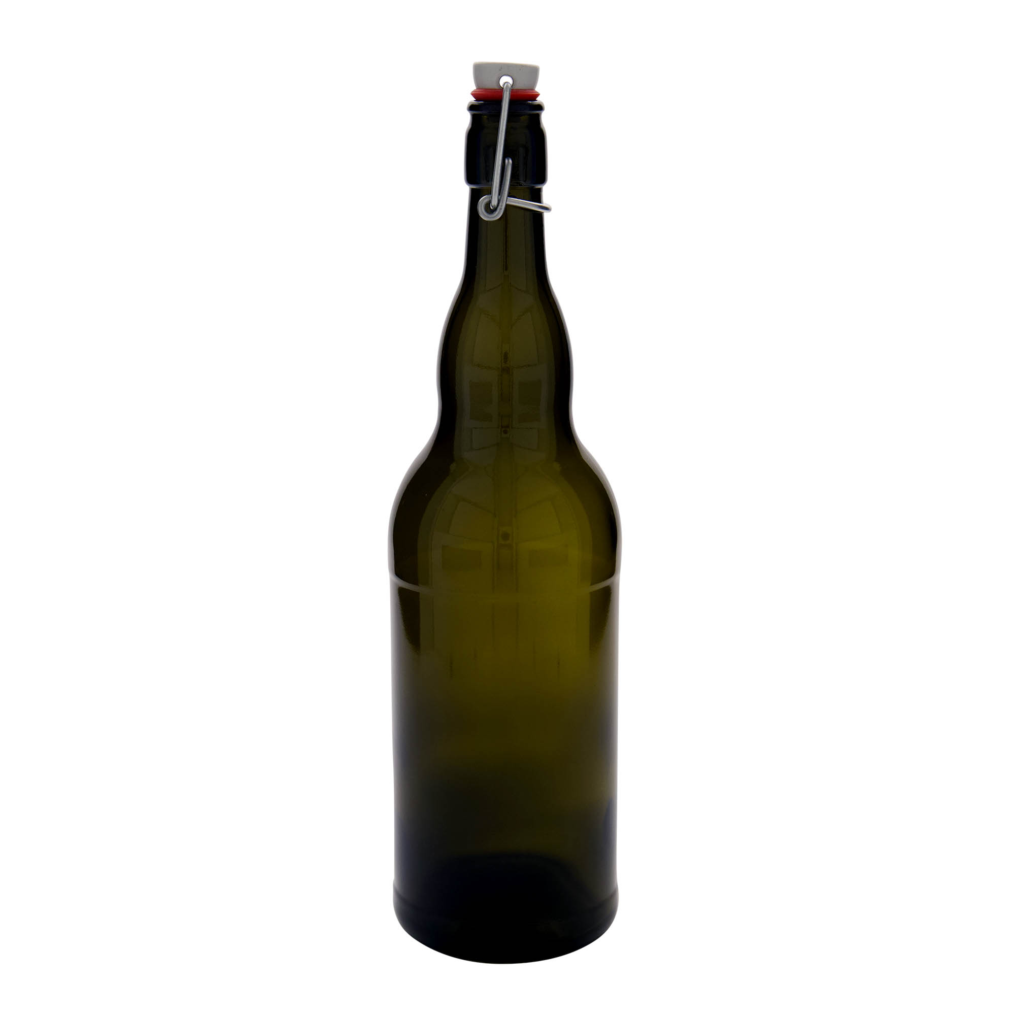 Botella de cerveza de 1.000 ml Bélgica, vidrio, verde antiguo, boca: cierre de palanca