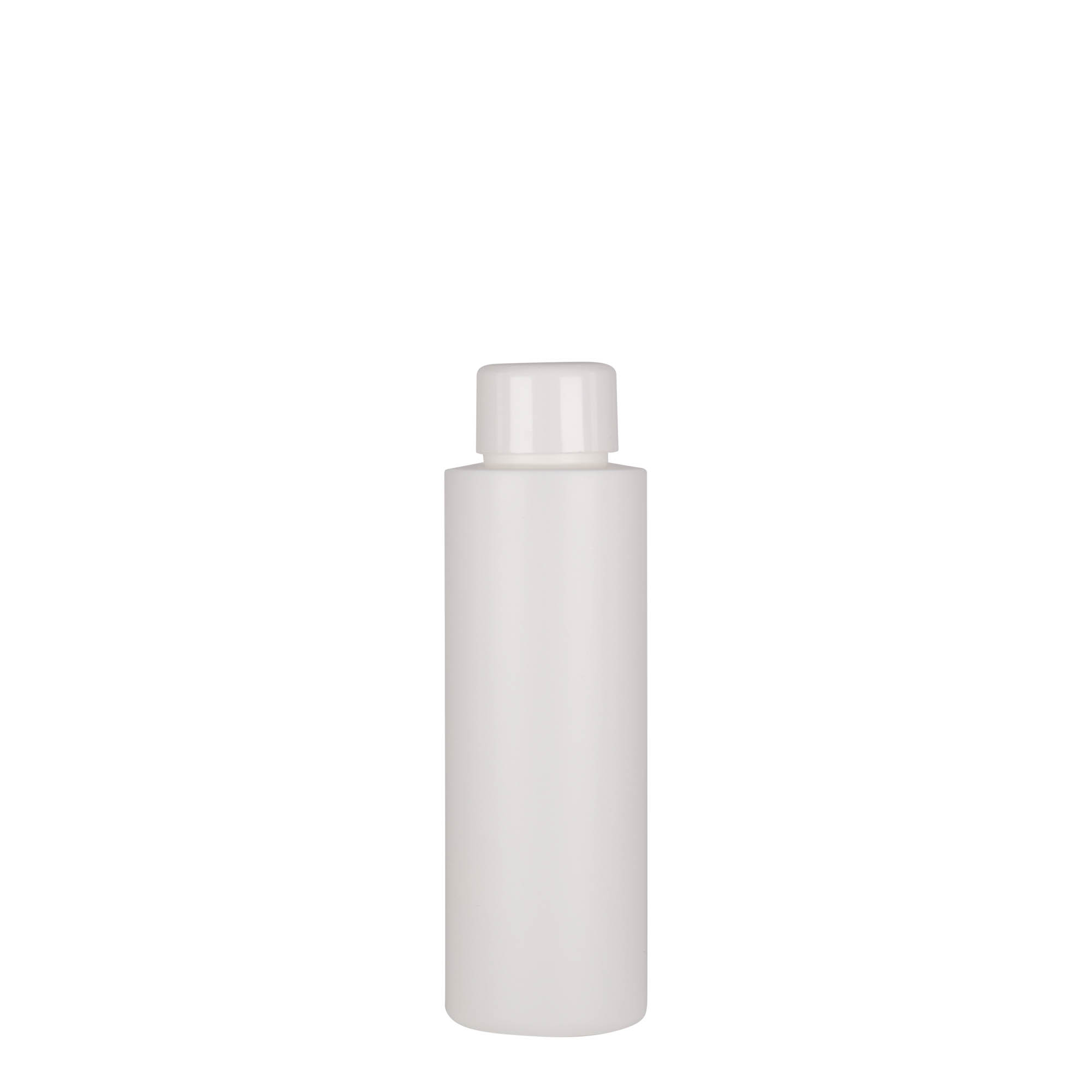 Botella de plástico de 100 ml 'Pipe', HDPE, blanca, boca: 24/410
