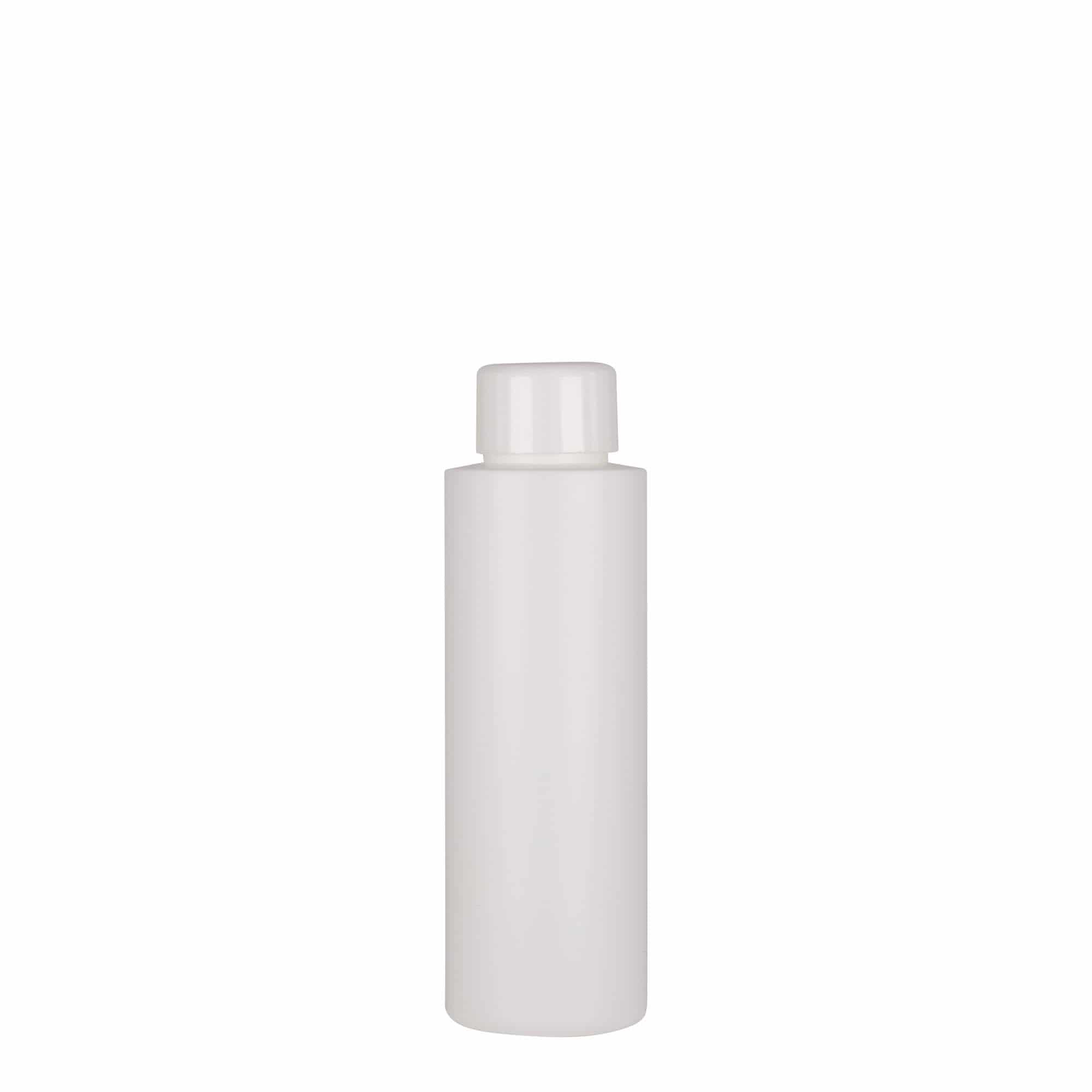 Botella de plástico de 100 ml 'Pipe', HDPE, blanca, boca: 24/410