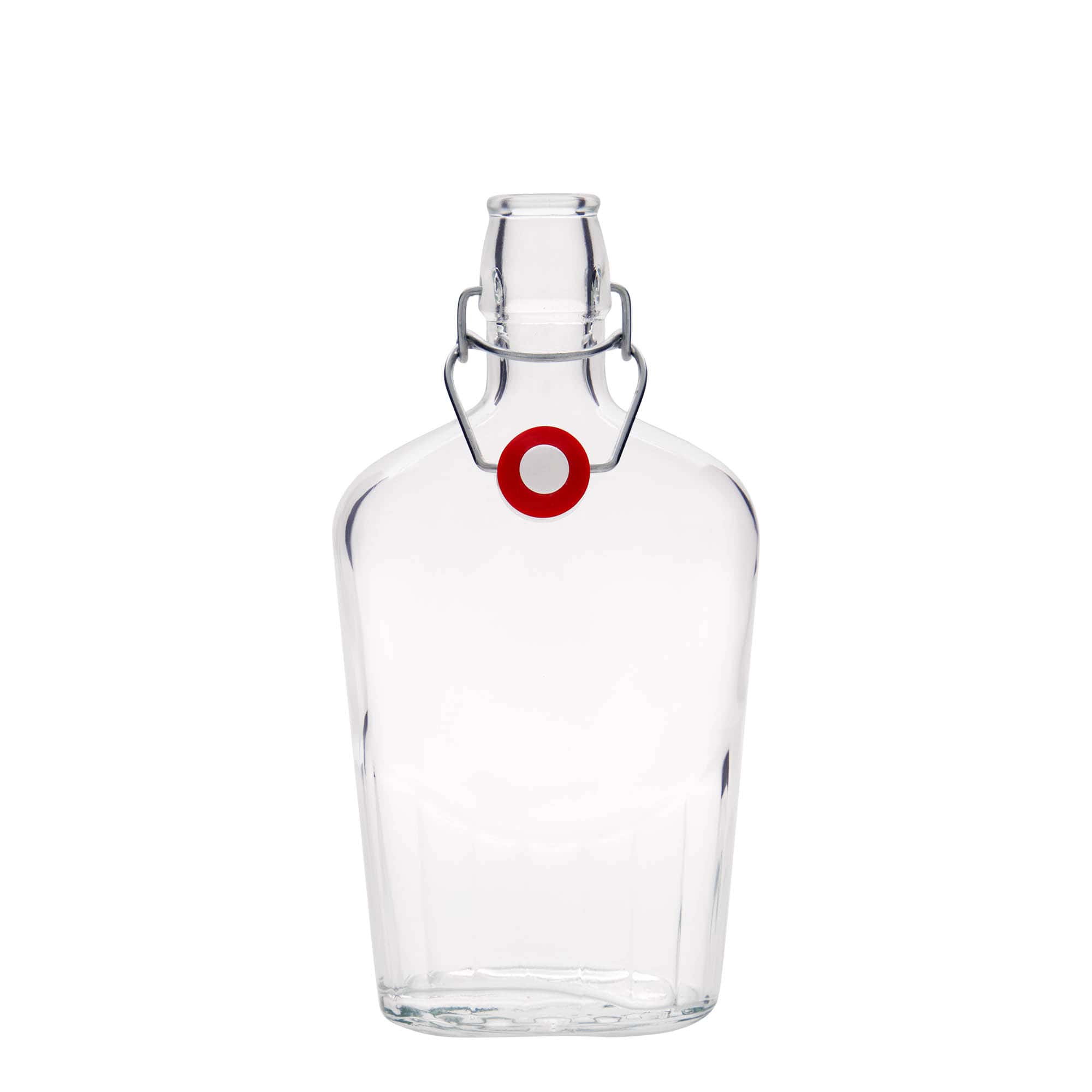 Botella de vidrio 'Fiaschetta' de 500 ml, ovalada, boca: tapón mecánico