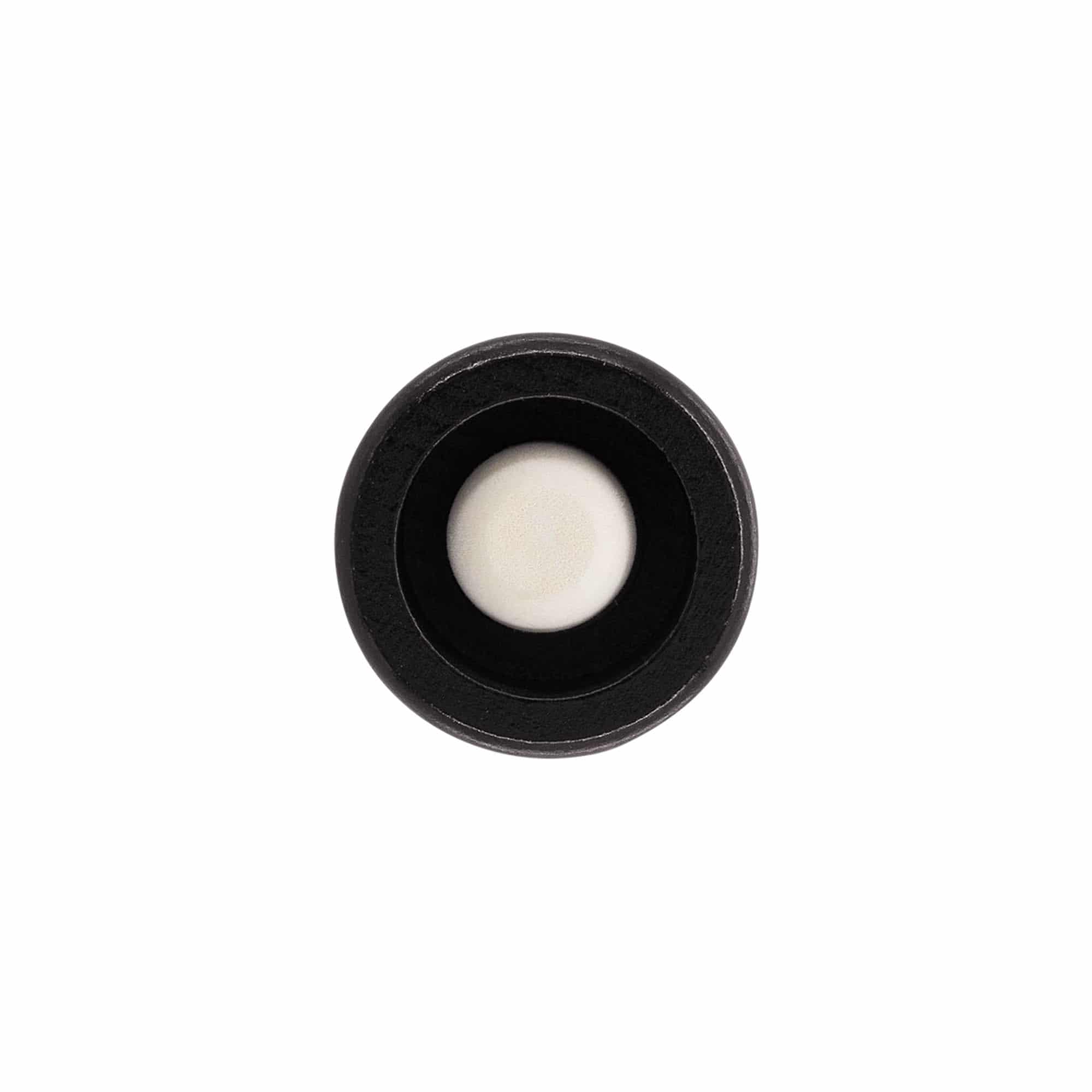 Tapón de corcho con asa 19 mm "Melón", madera/PE, negro, para boca: corcho Tapón de corcho con asa 19 mm "Melón", madera/PE, negro, para boca: corcho