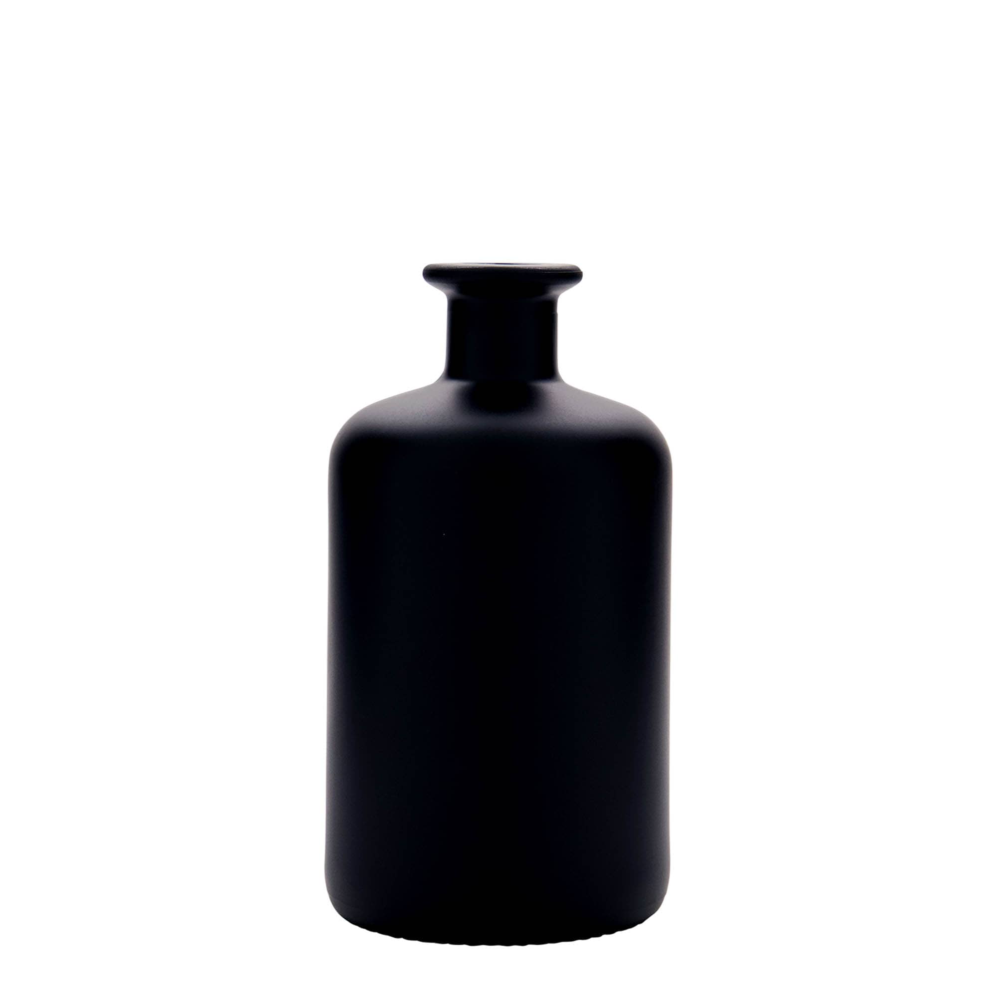 Botella de vidrio de 500 ml para farmacéutico, negra, boca: corcho