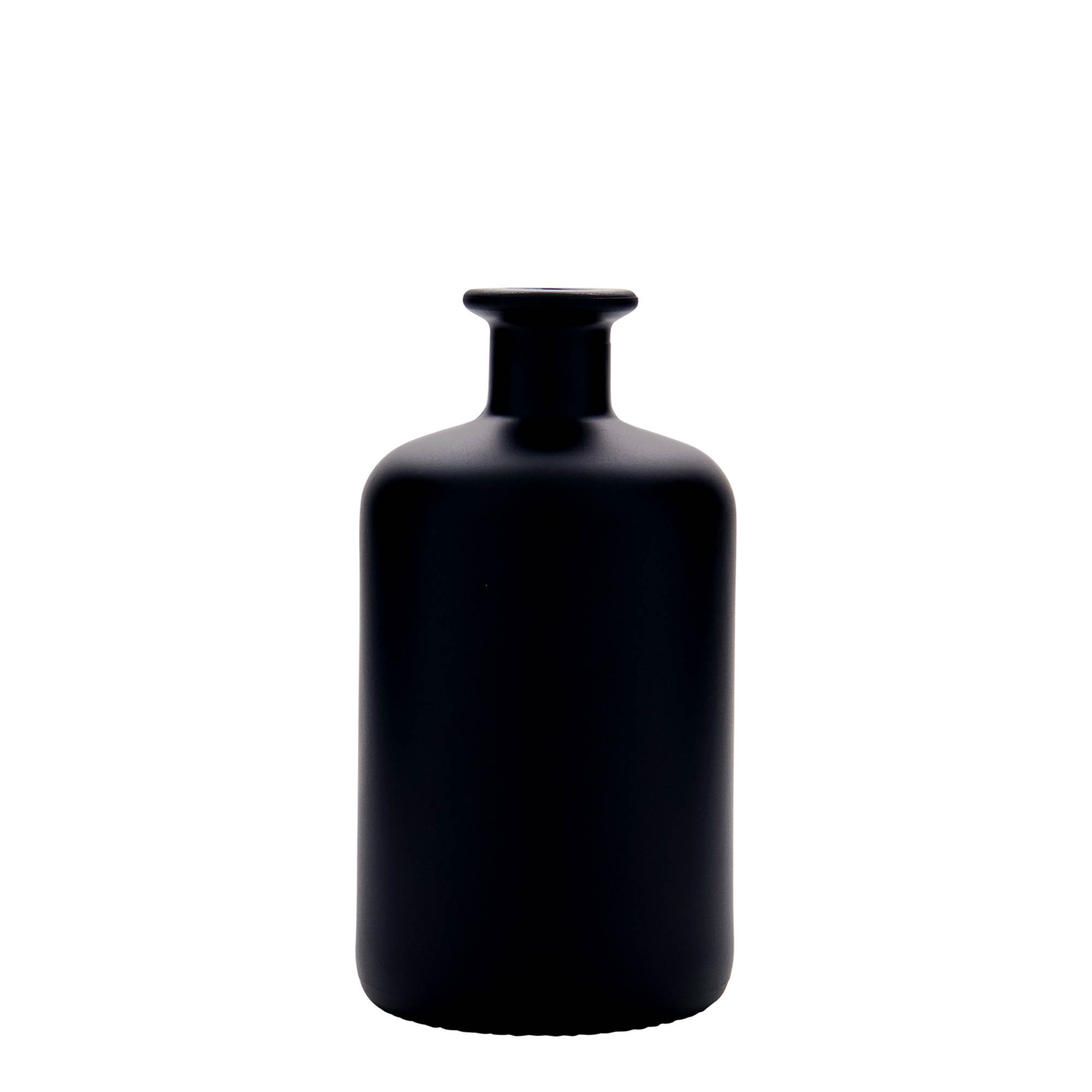 Botella de vidrio de 500 ml para farmacéutico, negra, boca: corcho