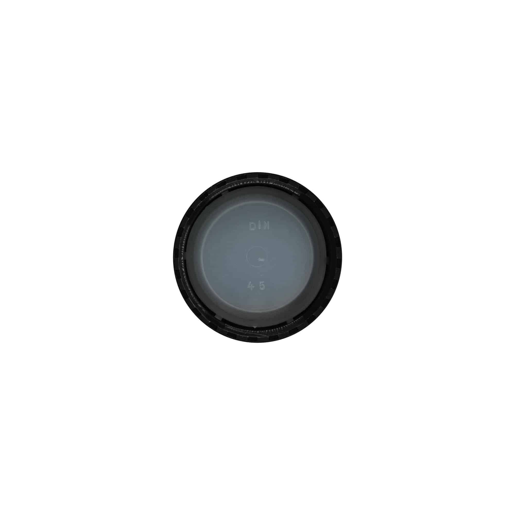 Tapón de rosca, plástico de PP, negro, para boca: DIN 45