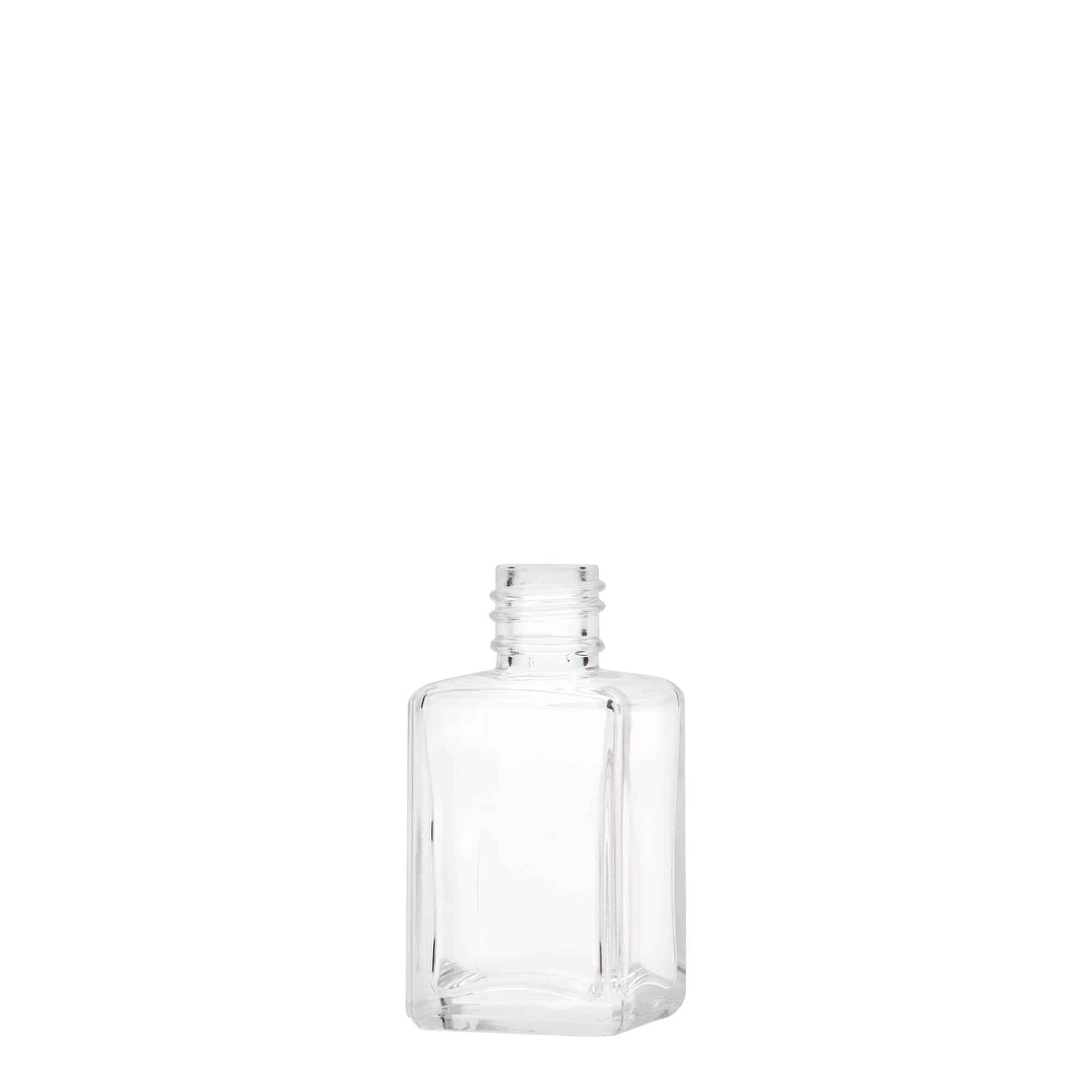 Botella de vidrio 'Tamme' de 30 ml, cuadrada, boca: PP 18