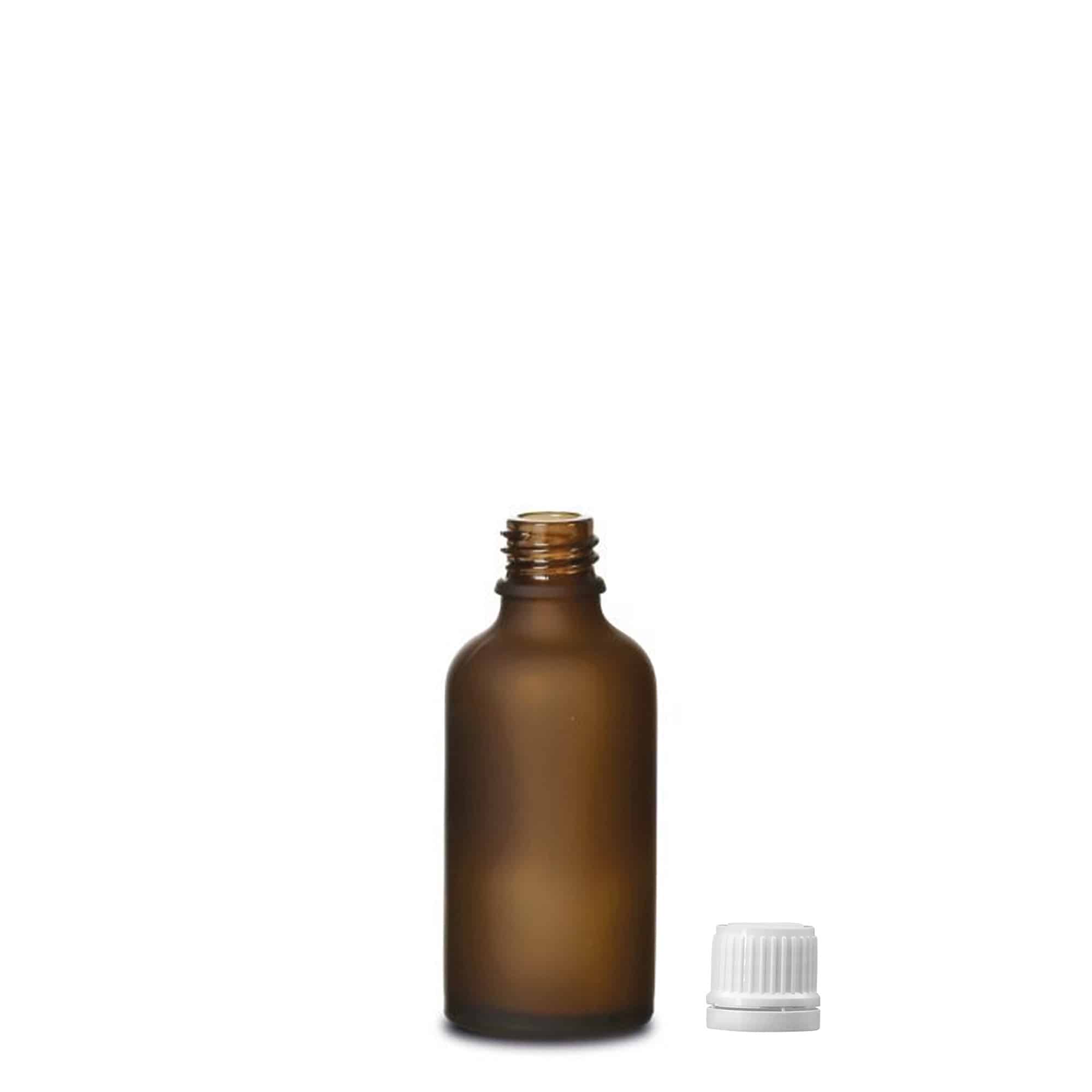 Frasco medicinal 50ml, vidrio, marrón esmerilado, boca: DIN 18