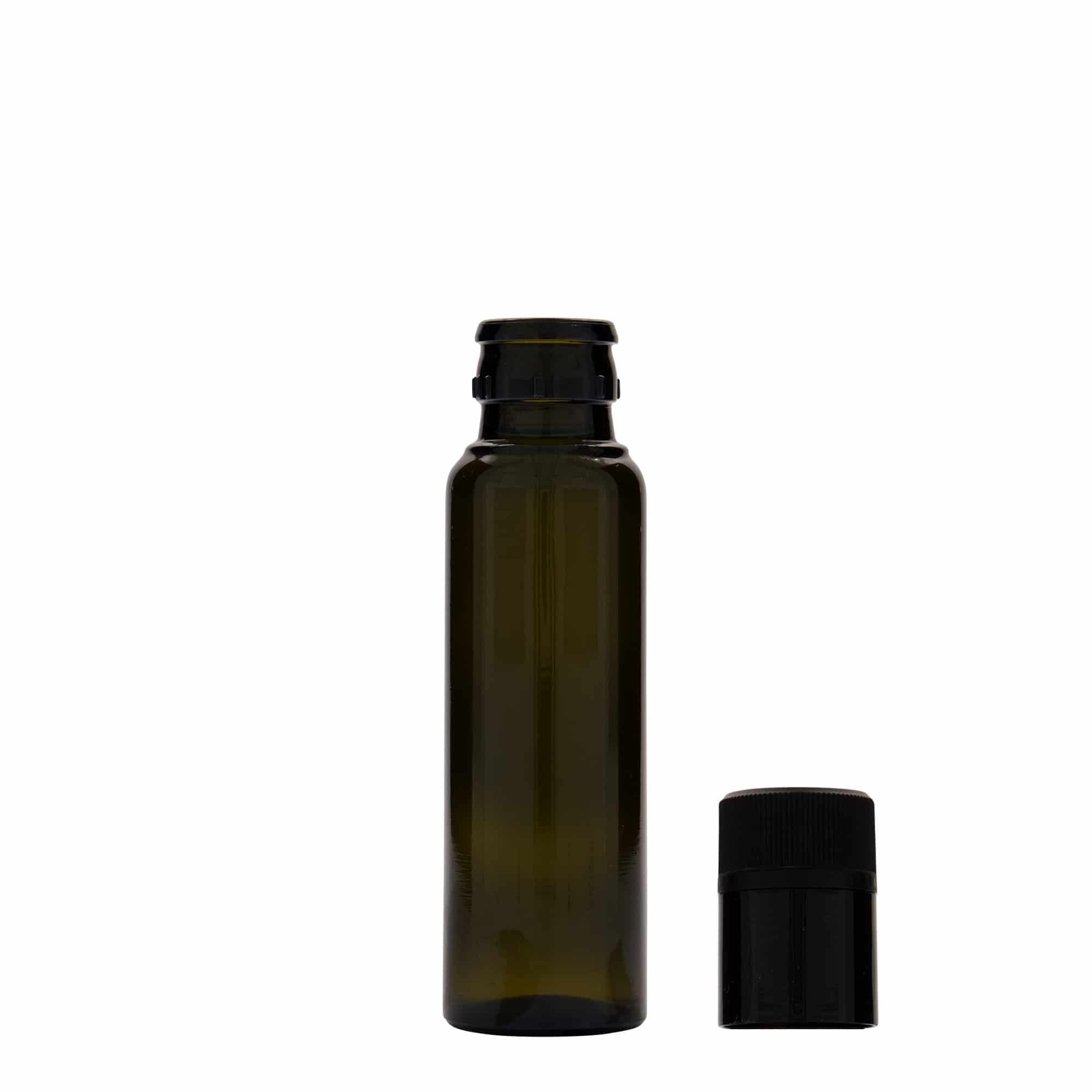 Aceitera/vinagrera 'Willy New' de 100 ml, vidrio, verde antiguo, boca: DOP