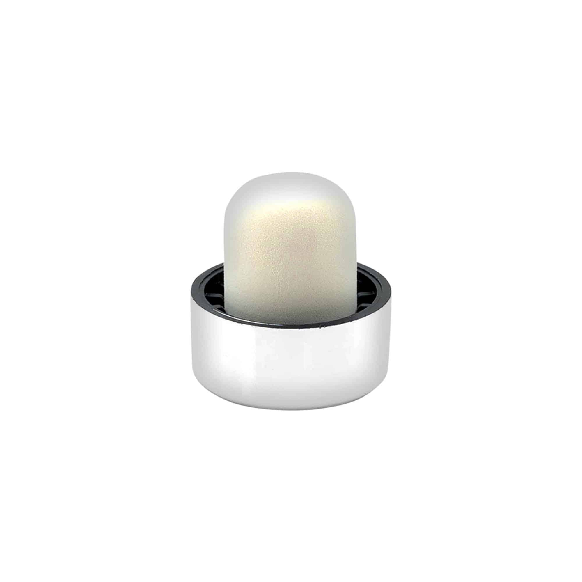 Tapón de agarre 19 mm, plástico, plateado, para boca: corcho