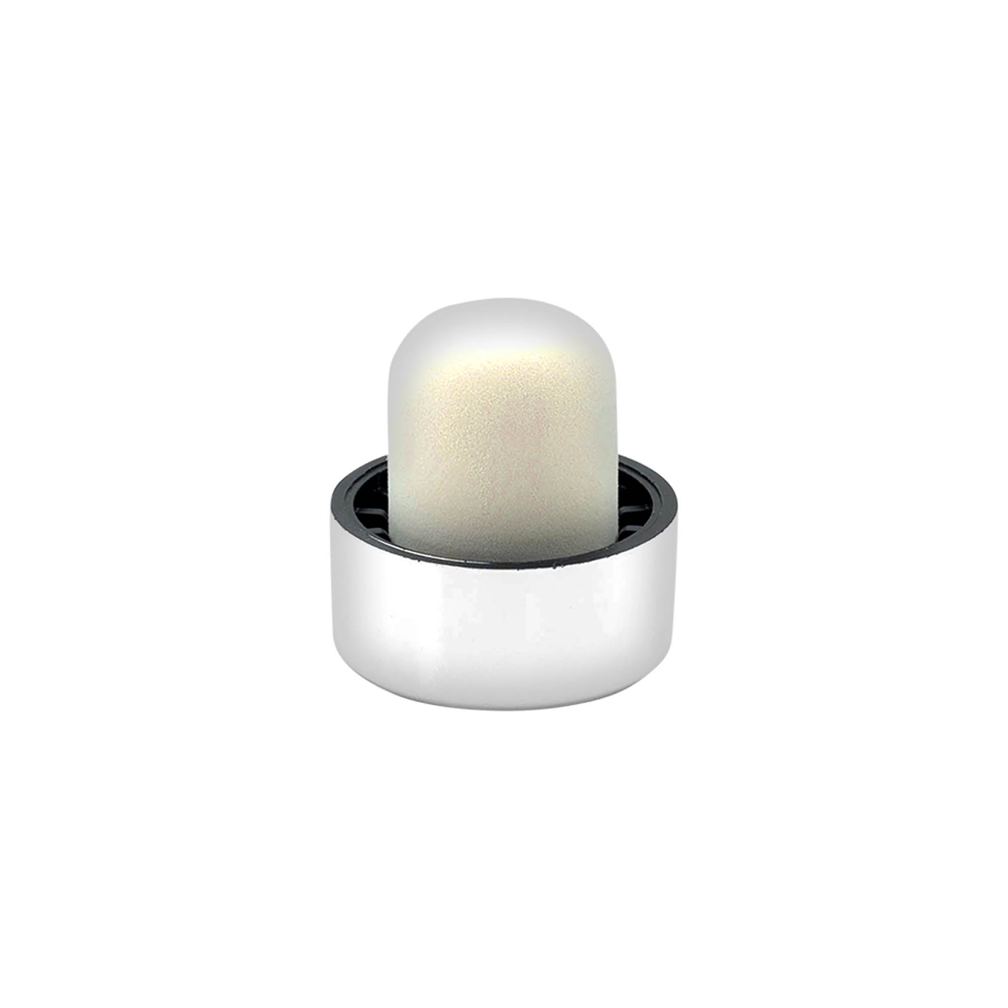 Tapón de agarre 19 mm, plástico, plateado, para boca: corcho Tapón de agarre 19 mm, plástico, plateado, para boca: corcho