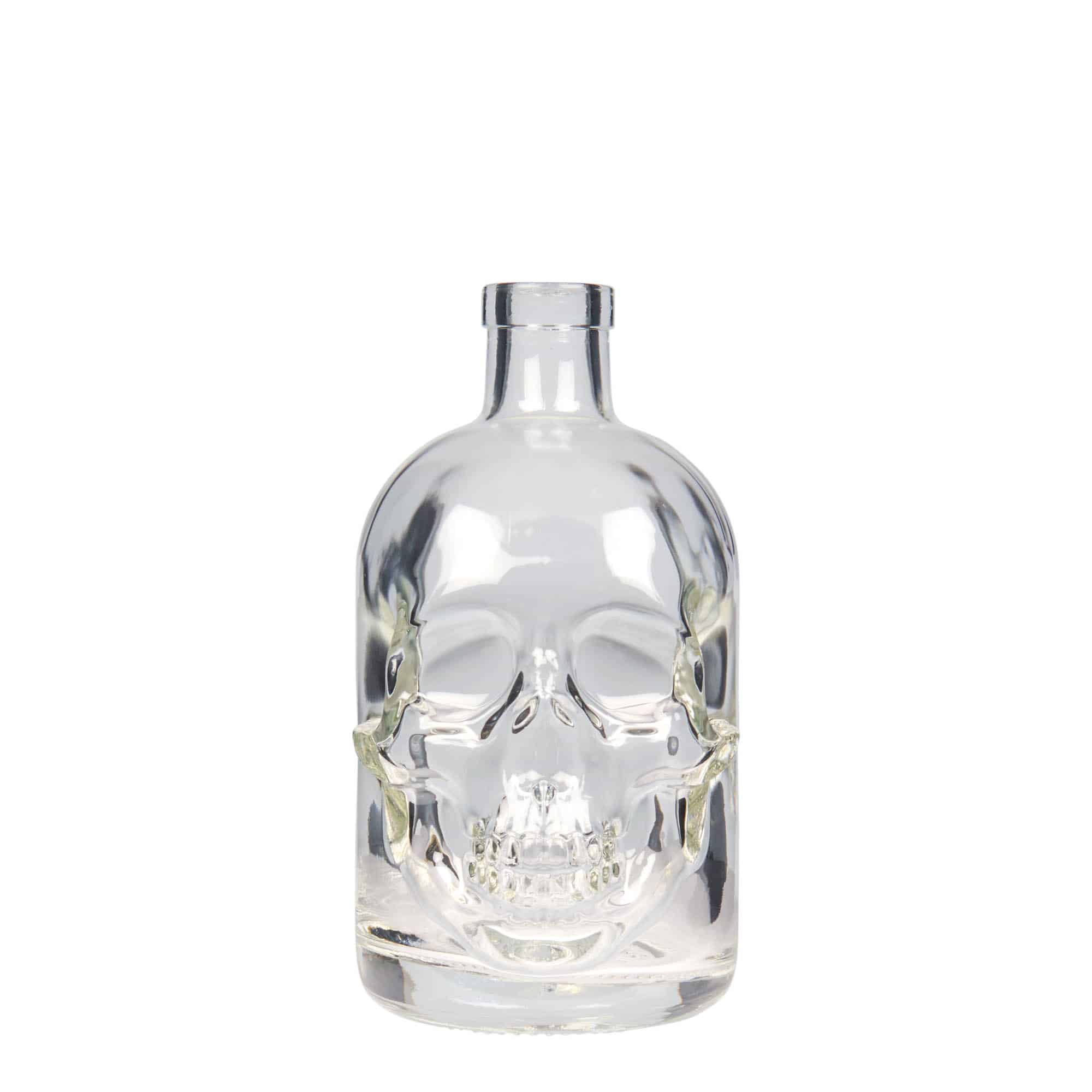 Botella de vidrio de 500 ml 'Calavera', boca: corcho