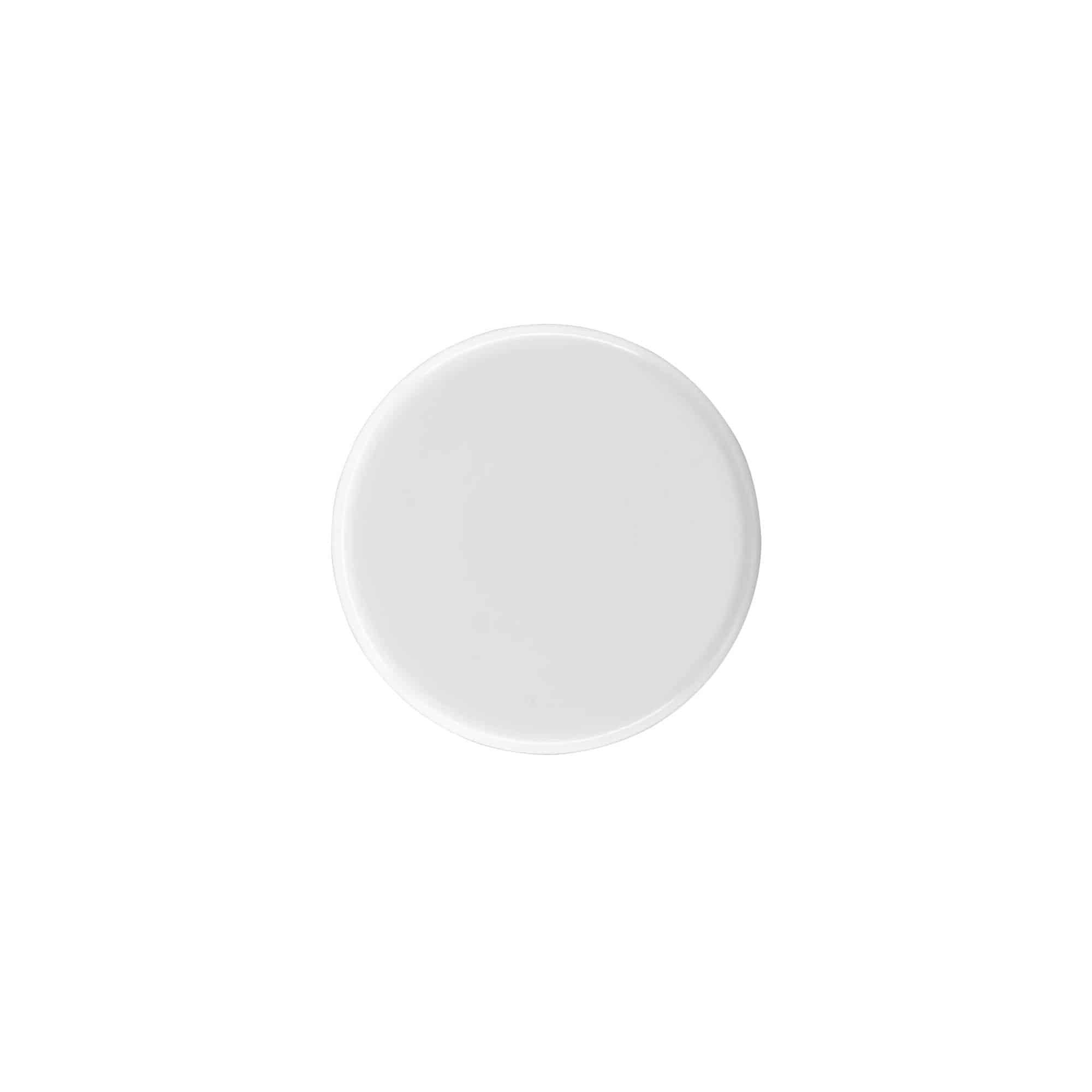 Tapa roscada para botella redonda con inserto de jeringa, plástico PE, blanco, para boca: DIN 25