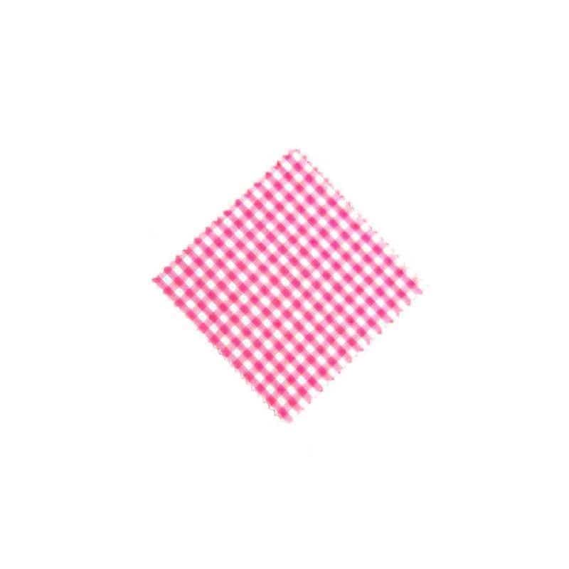 Cubretapas de tela a cuadros 12x12, cuadrado, textil, rosa fucsia, boca: TO38-TO53