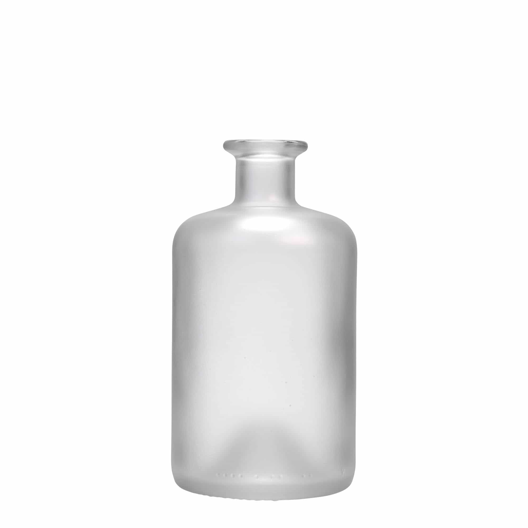 Botella de vidrio de farmacia de 500 ml, efecto helado, boca: corcho Botella de vidrio de farmacia de 500 ml, efecto helado, boca: corcho