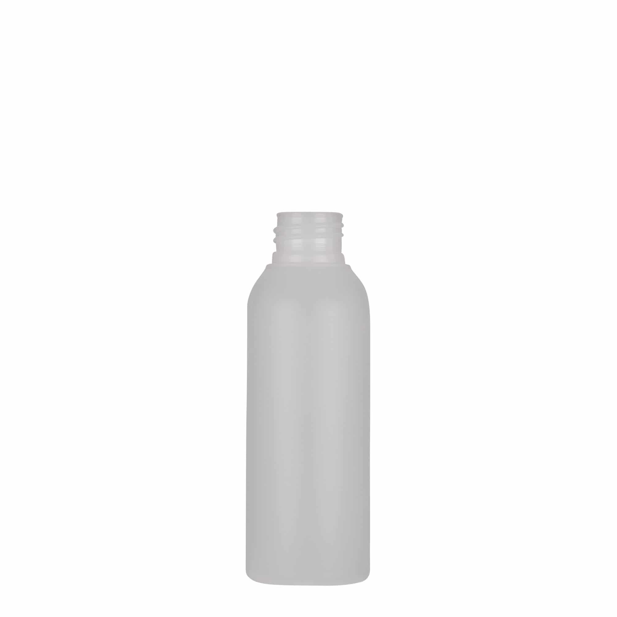 Botella de plástico de 100 ml 'Tuffy', HDPE, natural, boca: 24/410
