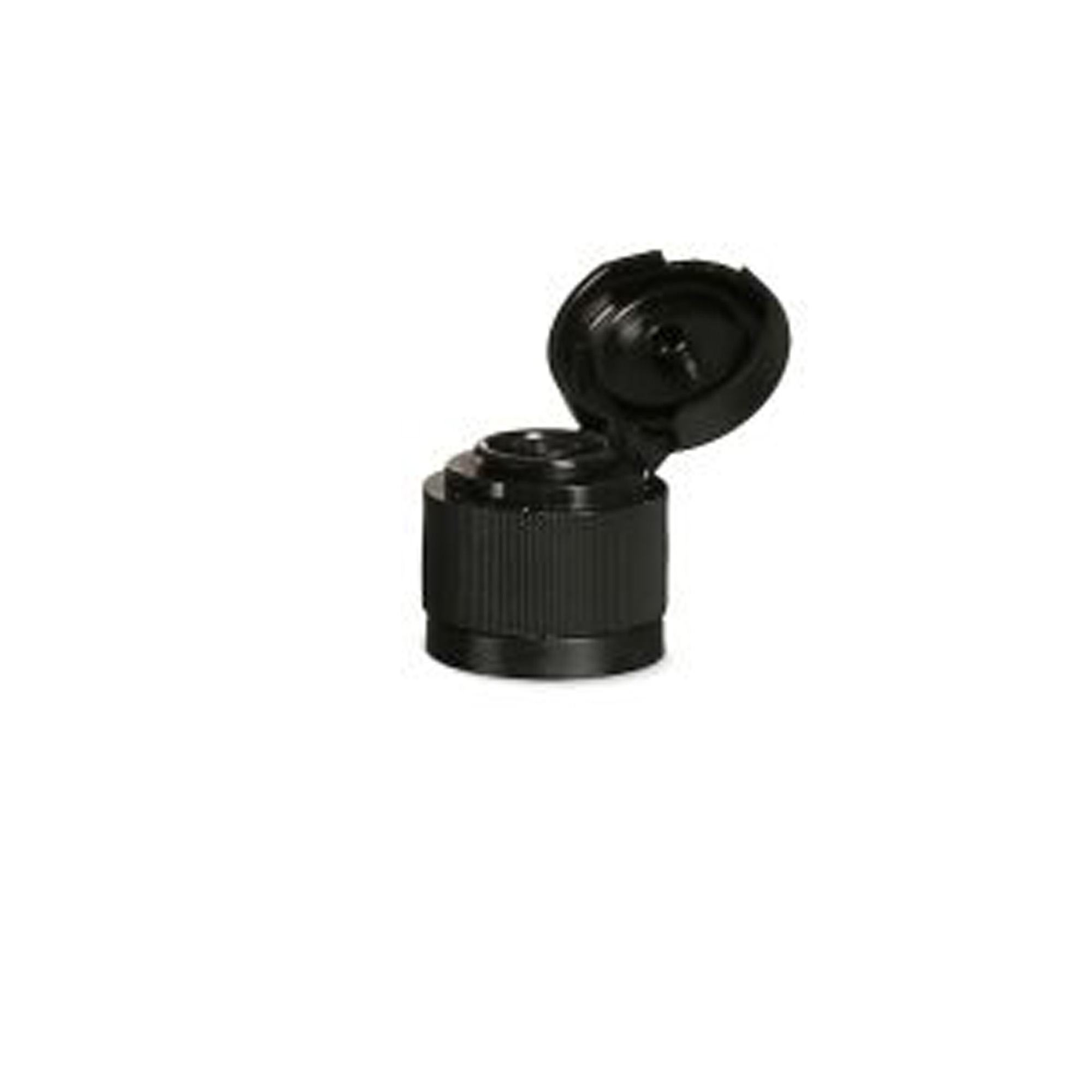 Tapa de rosca con bisagra abatible, plástico PP, negro, para boca: DIN 18 Tapa de rosca con bisagra abatible, plástico PP, negro, para boca: DIN 18