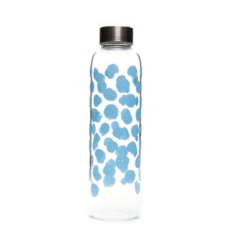 Botella de agua 'Perseus' de 500 ml, motivo: puntos azules, boca: tapón de rosca