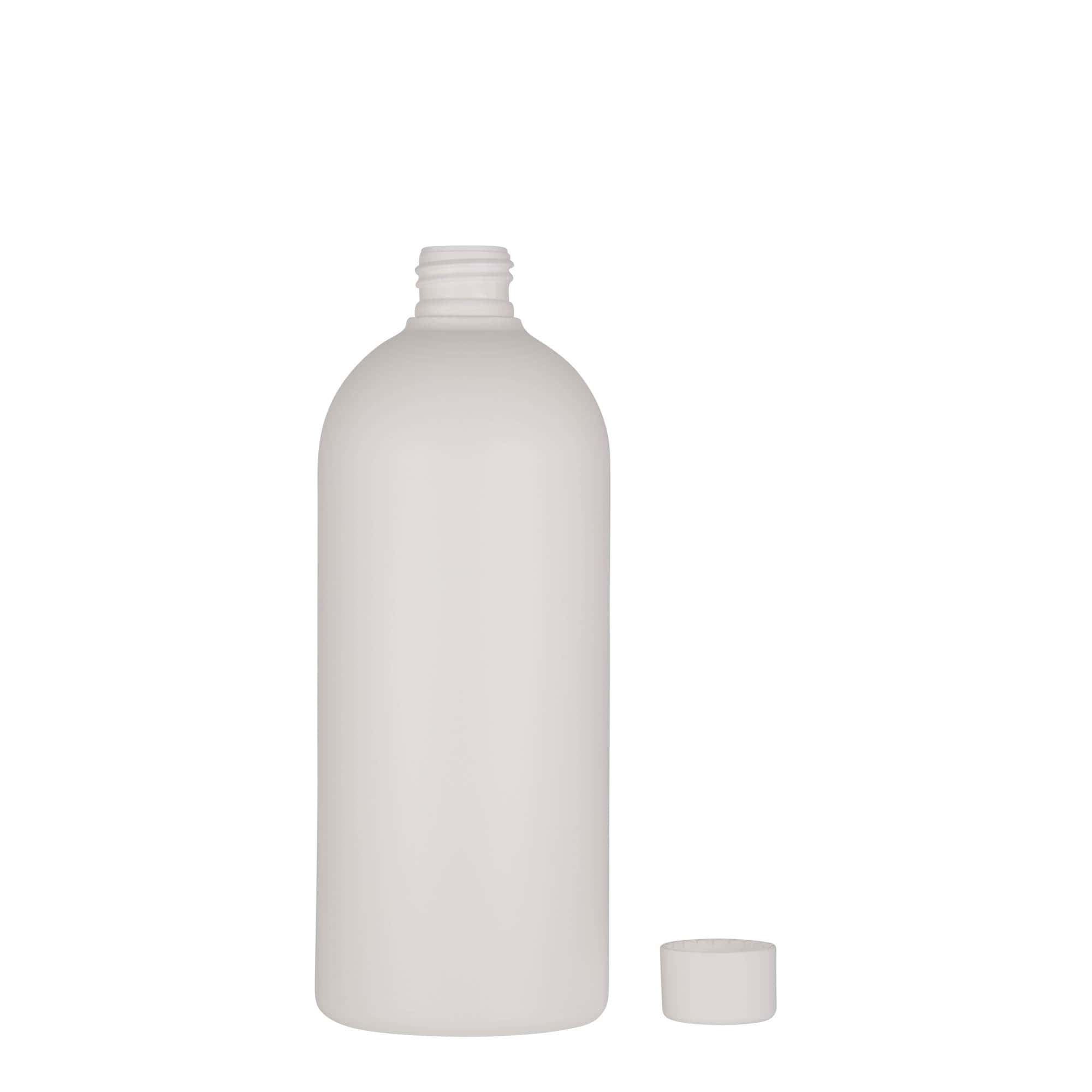 Botella de plástico 'Tuffy' de 500 ml, HDPE, blanco, boca: 24/410