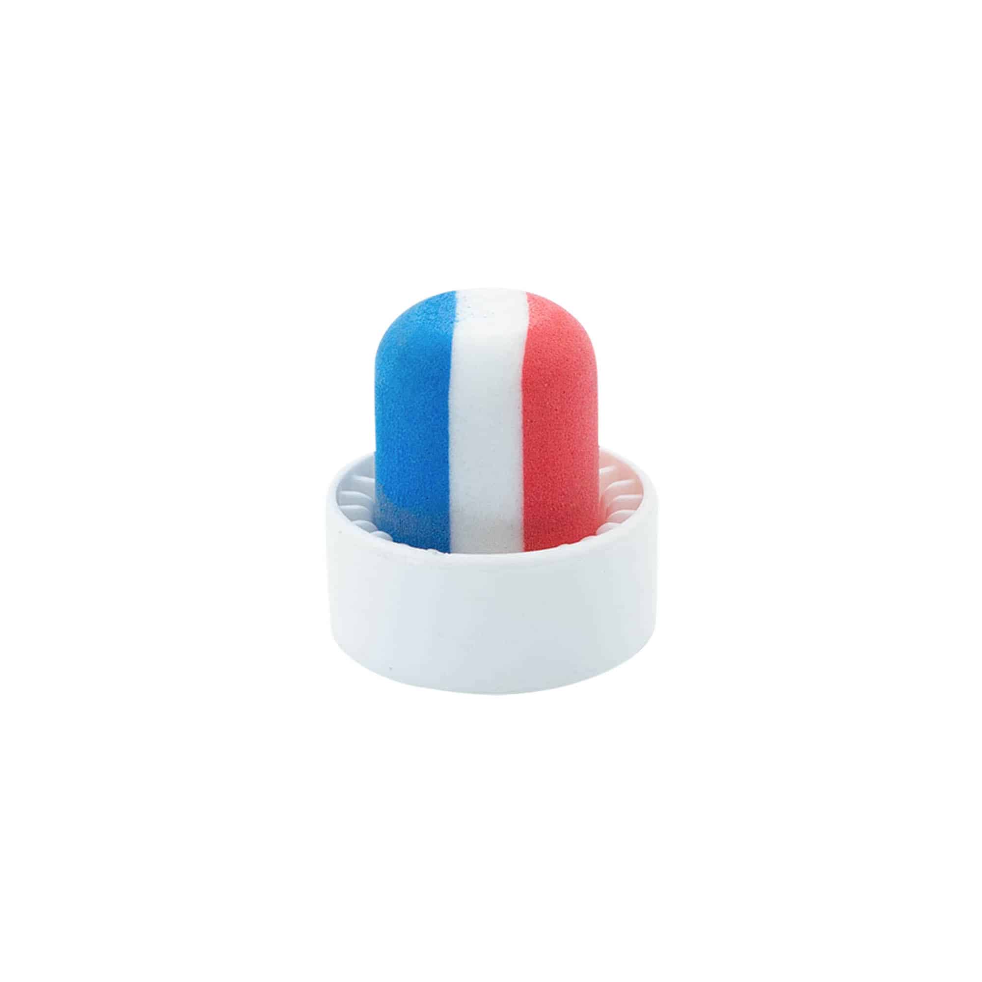 Corcho con cabeza 'Francia' de 19 mm, plástico, multicolor, para boca: corcho