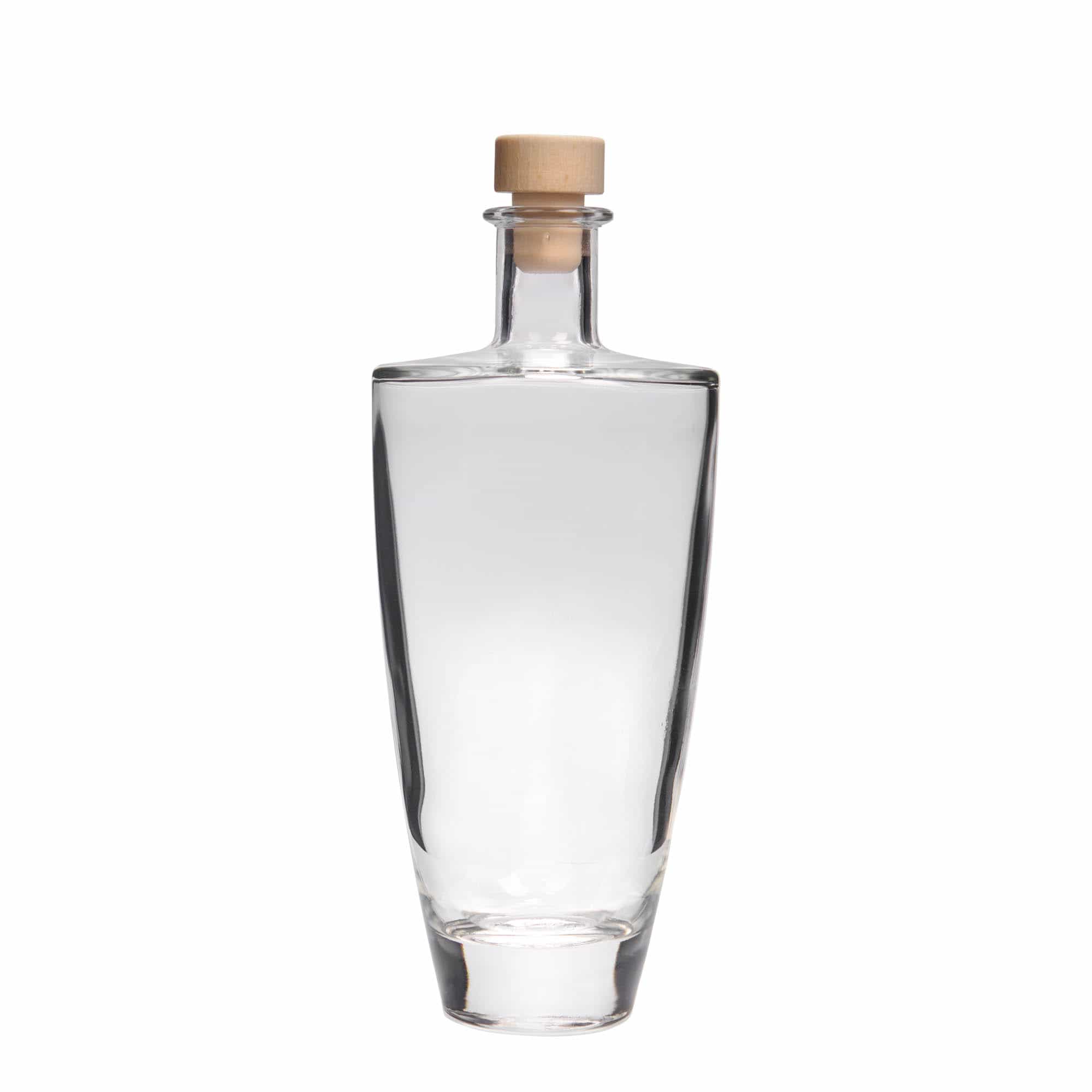 Botella de vidrio 'Vanessa' de 500 ml, ovalada, boca: corcho