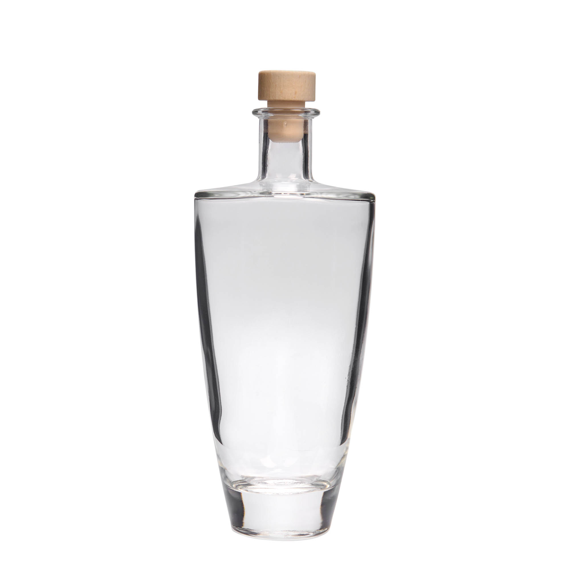 Botella de vidrio de 500 ml 'Vanessa', ovalada, boca: corcho