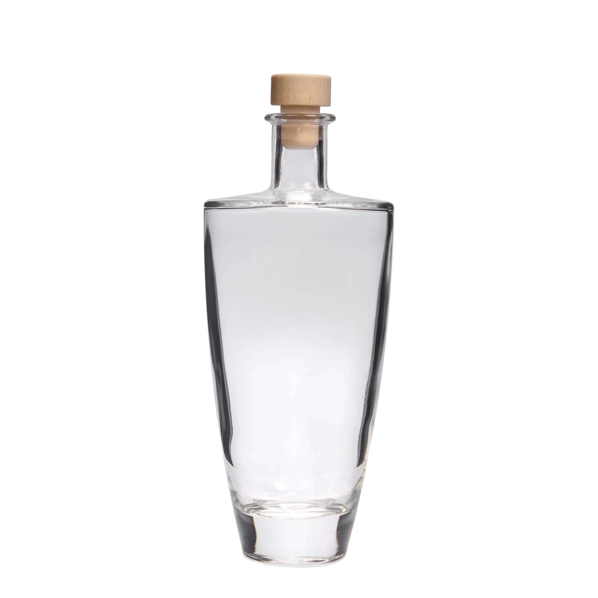 Botella de vidrio de 500 ml 'Vanessa', ovalada, boca: corcho