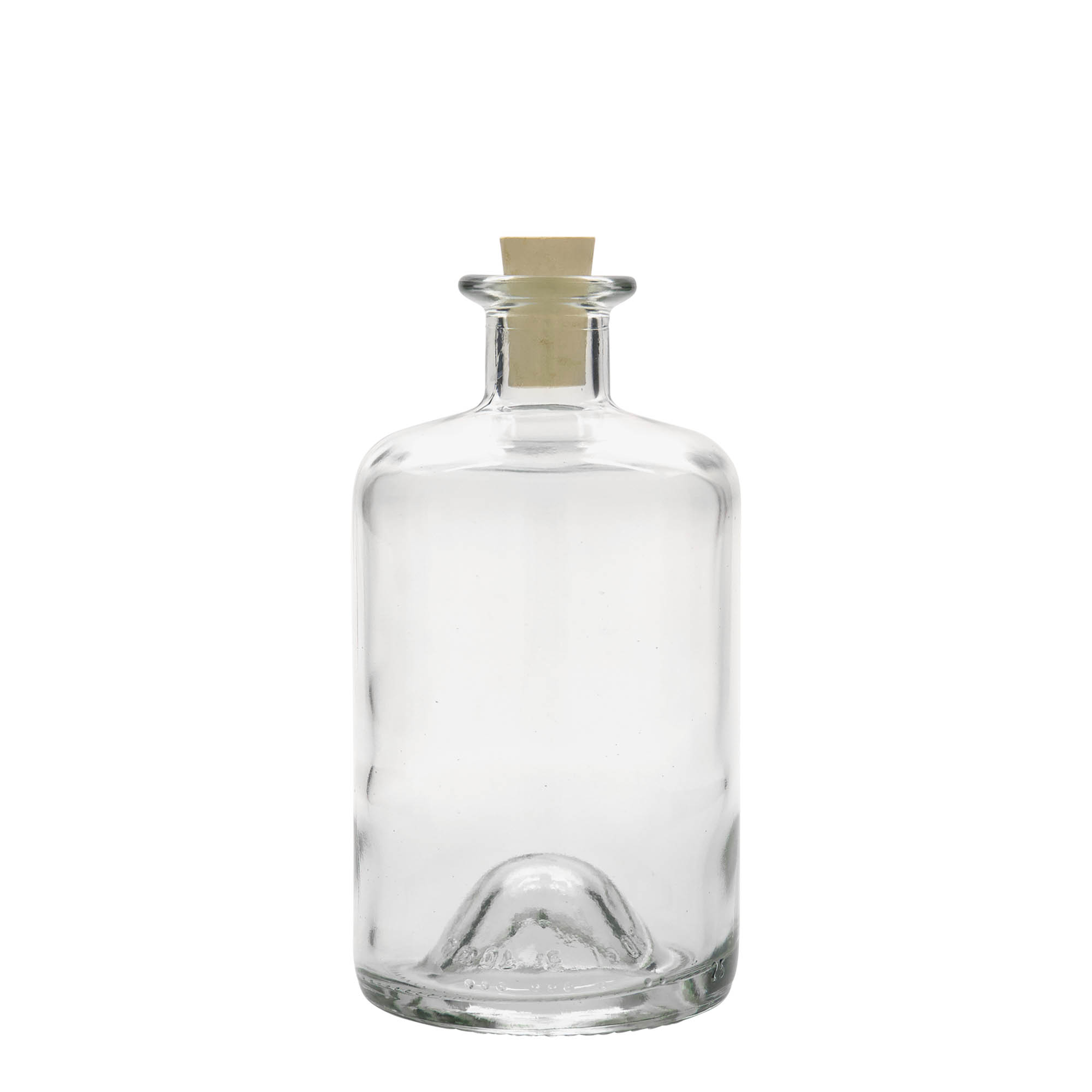Botella de cristal de 500 ml para farmacéutico, boca: corcho