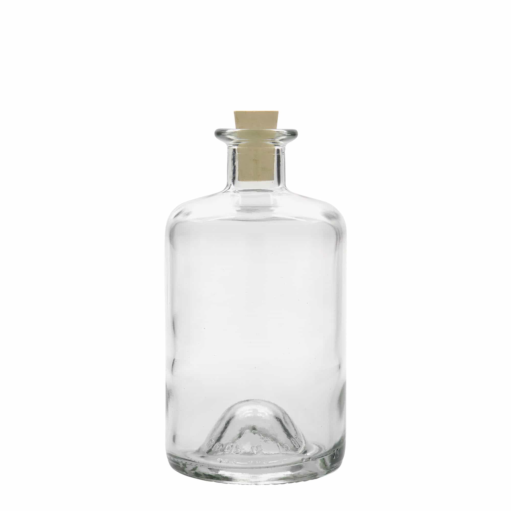 Botella de cristal de 500 ml para farmacéutico, boca: corcho