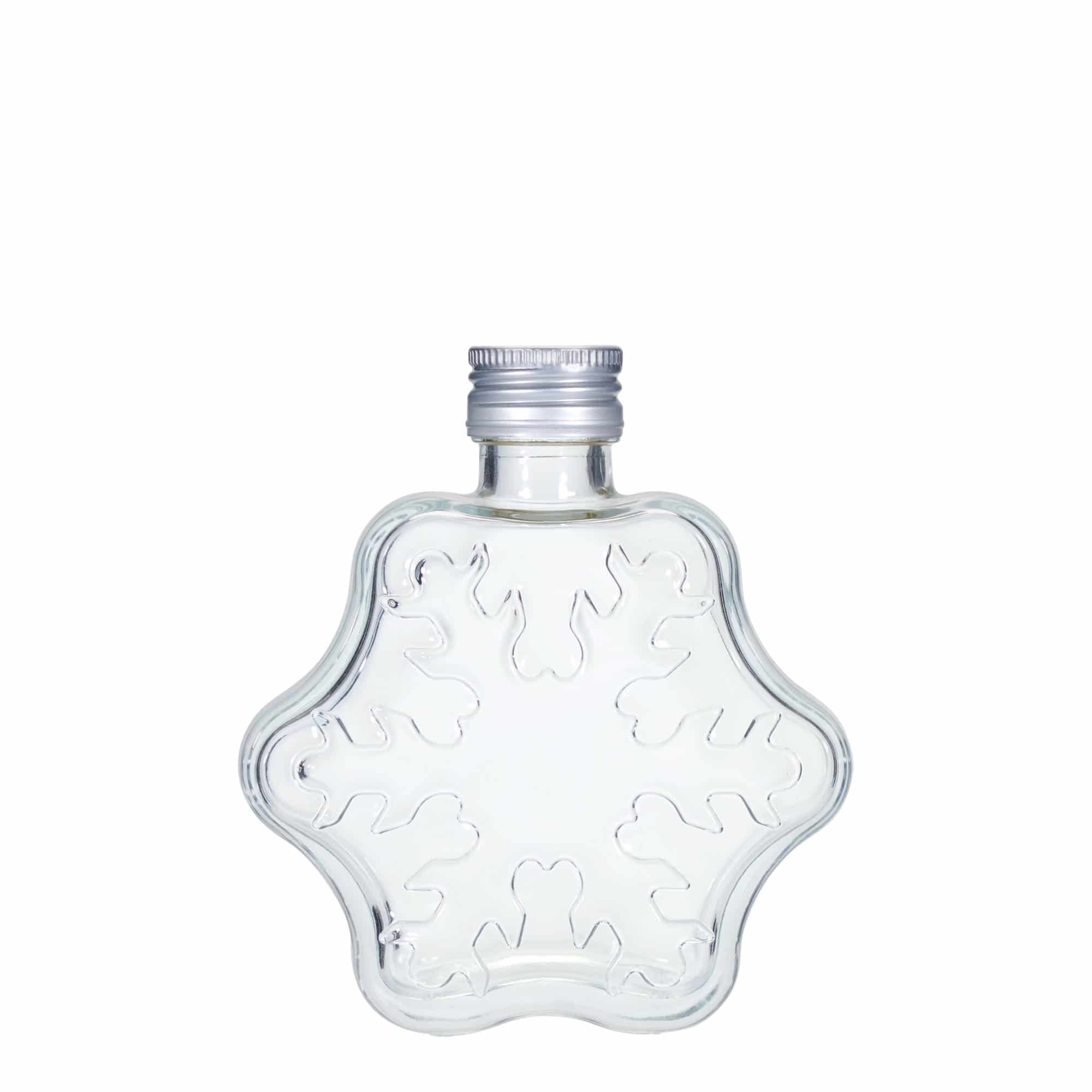 Botella de vidrio de 200 ml 'Copo de nieve', boca: PP 28