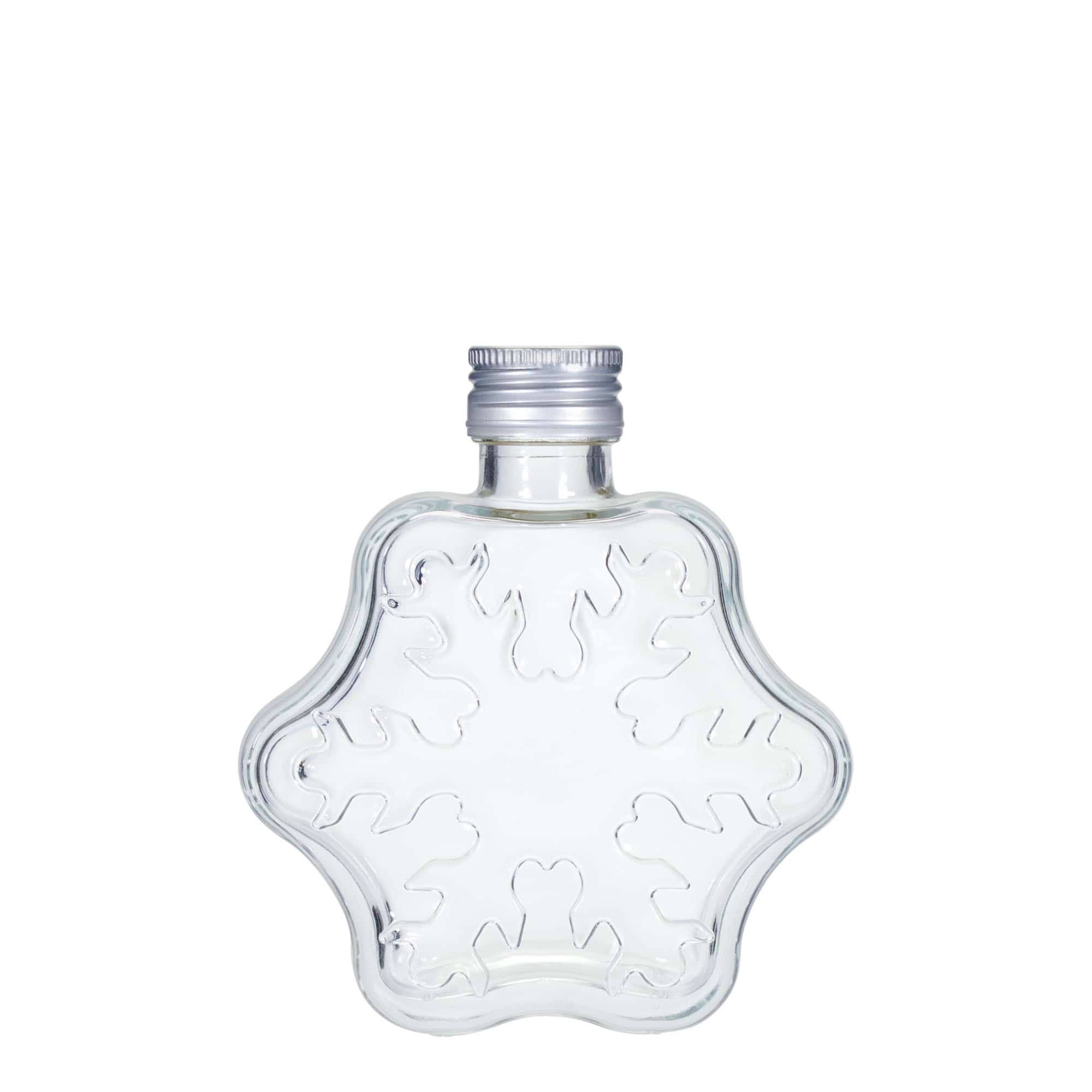 Botella de vidrio de 200 ml 'Copo de nieve', boca: PP 28