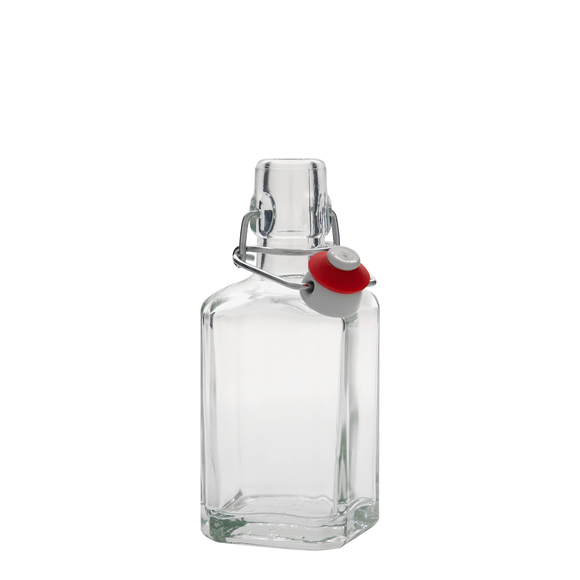 Botella de vidrio 'Rialto' de 250 ml, cuadrada, boca: tapón mecánico