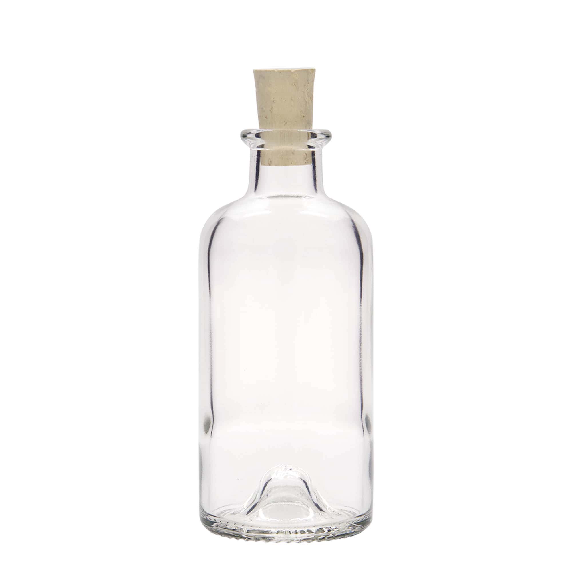 Botella de vidrio de 200 ml para farmacéutico, boca: corcho