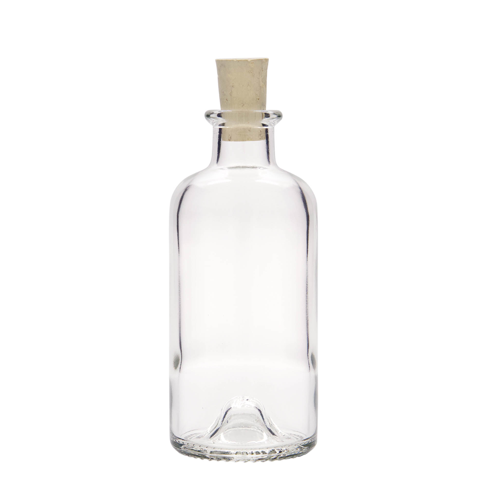 Botella de vidrio de 200 ml para farmacéutico, boca: corcho