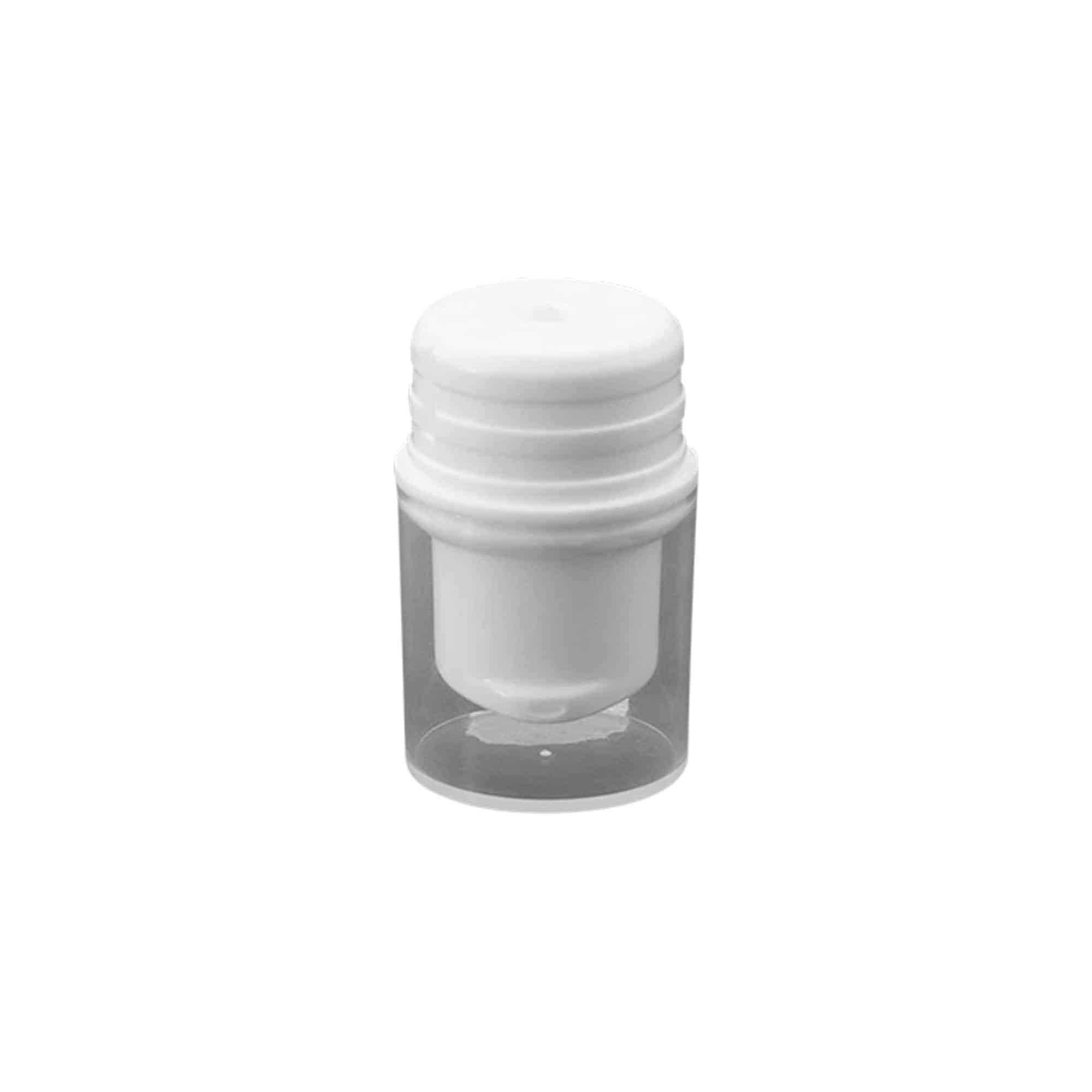 Dispensador Airless con cabezal de bombeo 'Nano', plástico de PP, blanco