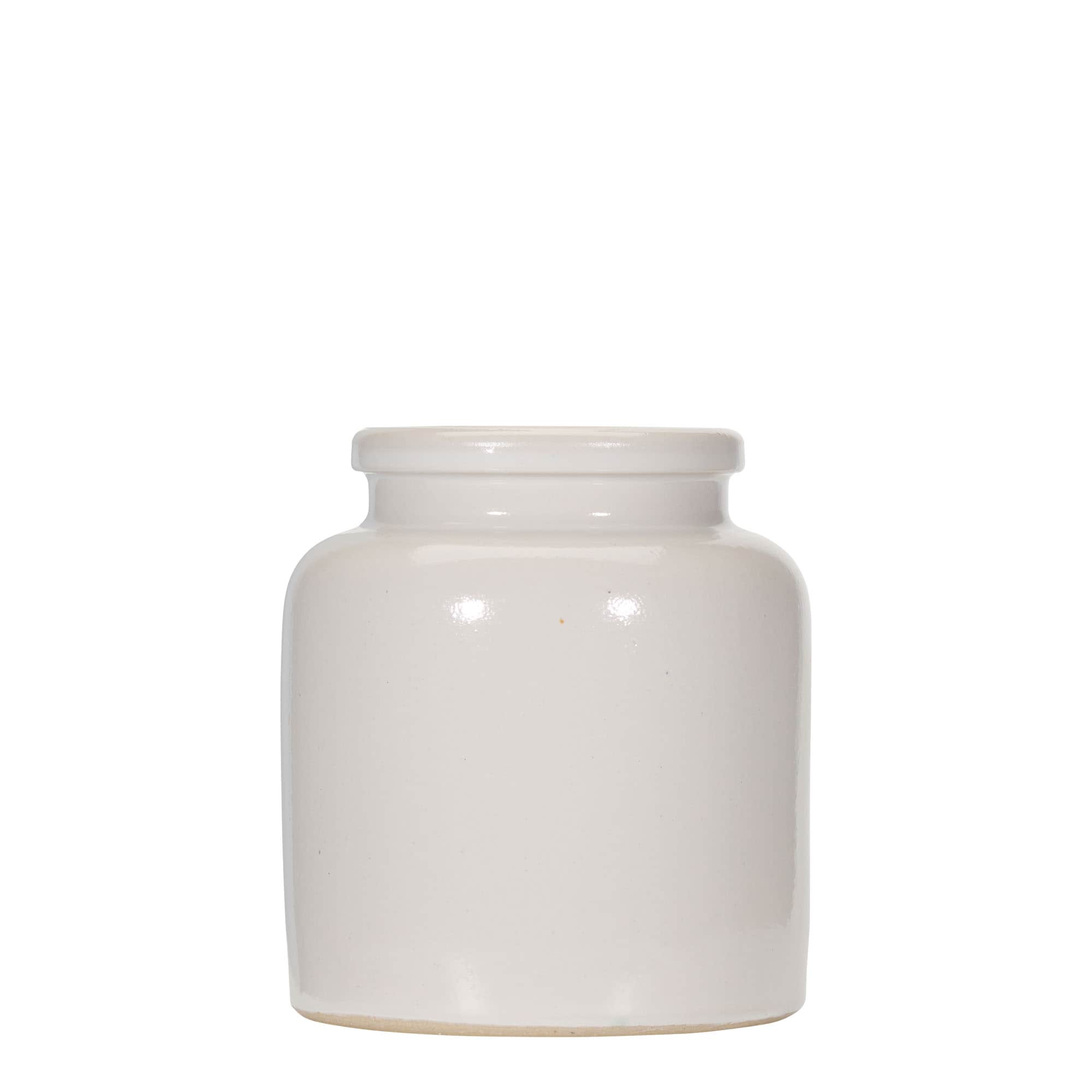Olla de gres de 270 ml, cerámica, blanco, boca: capuchón Olla de gres de 270 ml, cerámica, blanco, boca: capuchón
