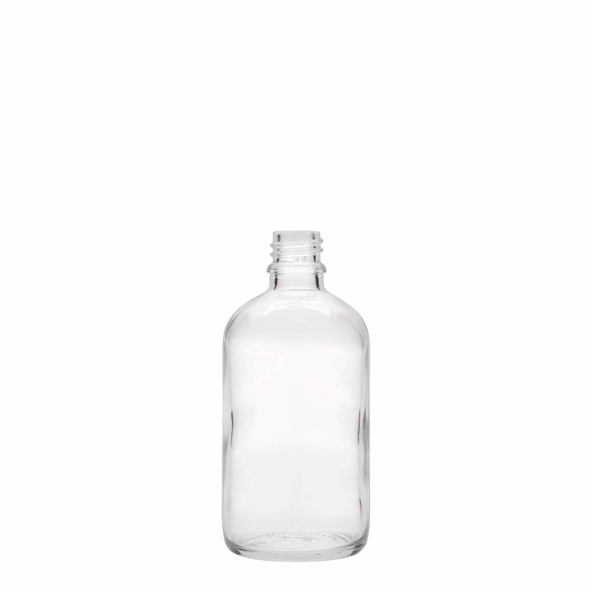 Frasco de medicamentos de 100 ml, vidrio, boca: DIN 18 Frasco de medicamentos de 100 ml, vidrio, boca: DIN 18