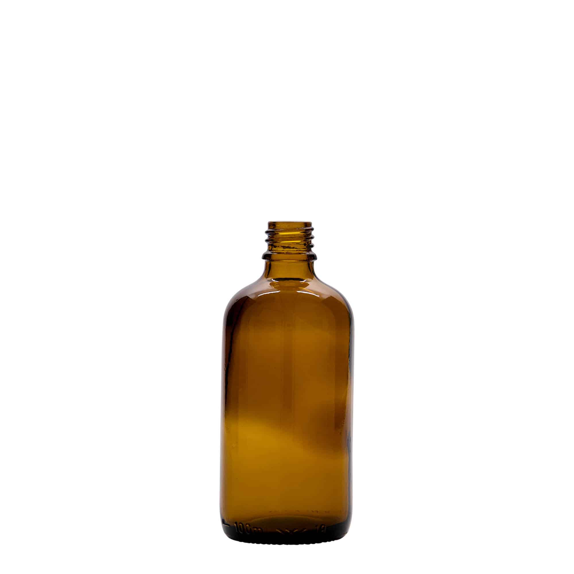 100 ml frasco medicinal, vidrio, marrón, boca: DIN 18