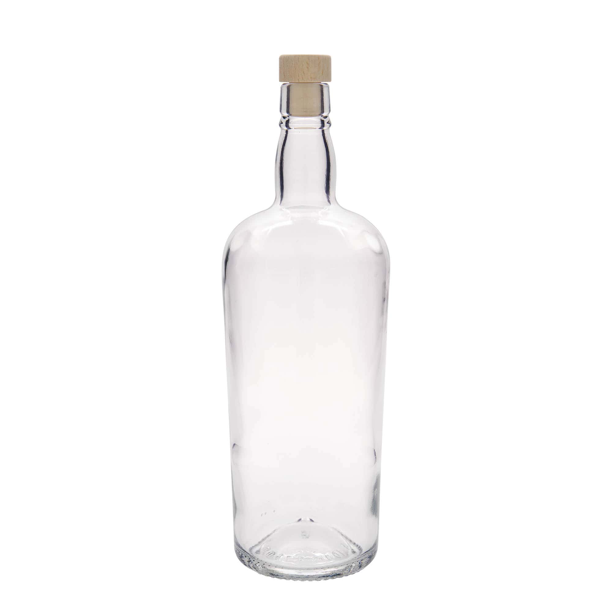 Botella de vidrio de 1000 ml 'Edinburgh', boca: corcho