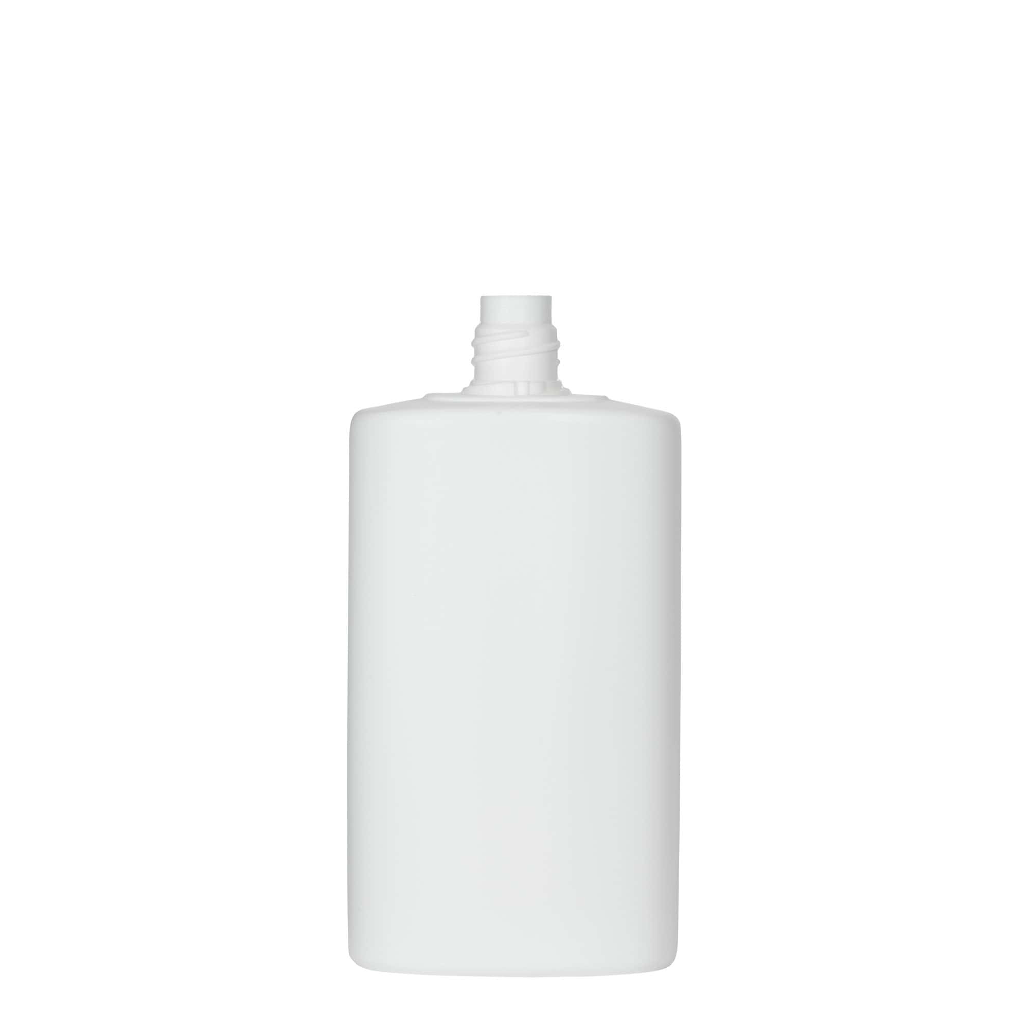 Botella de plástico 'Indy' de 250 ml, ovalada, HDPE, blanco, boca: tapón de rosca
