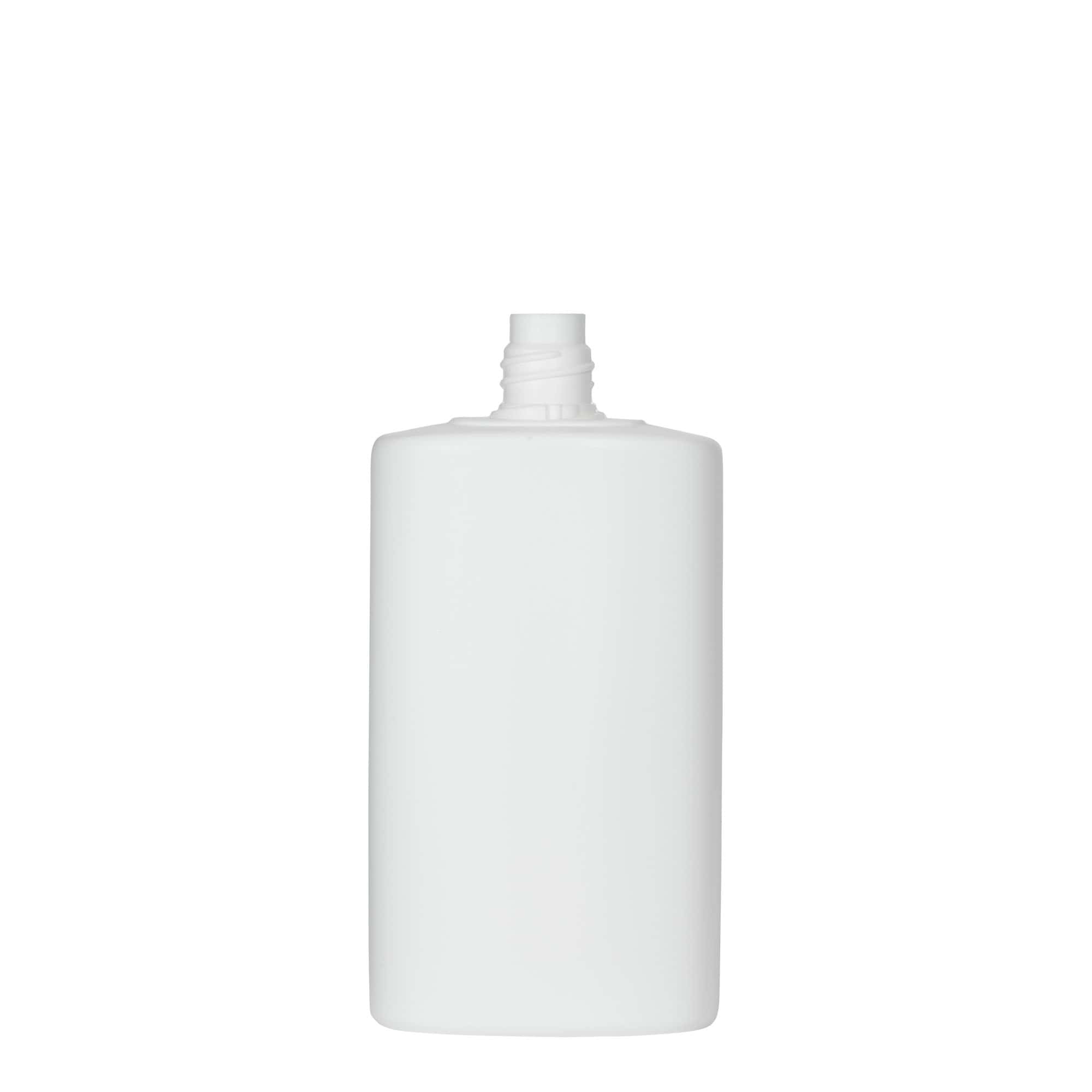 Botella de plástico de 250 ml 'Indy', ovalada, HDPE, blanca, boca: cierre roscado