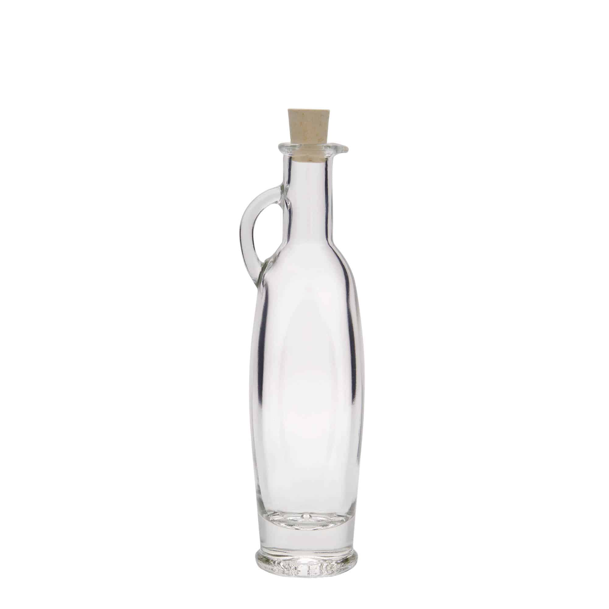 Botella de vidrio 'Eleganta' de 100 ml, ovalada, boca: corcho