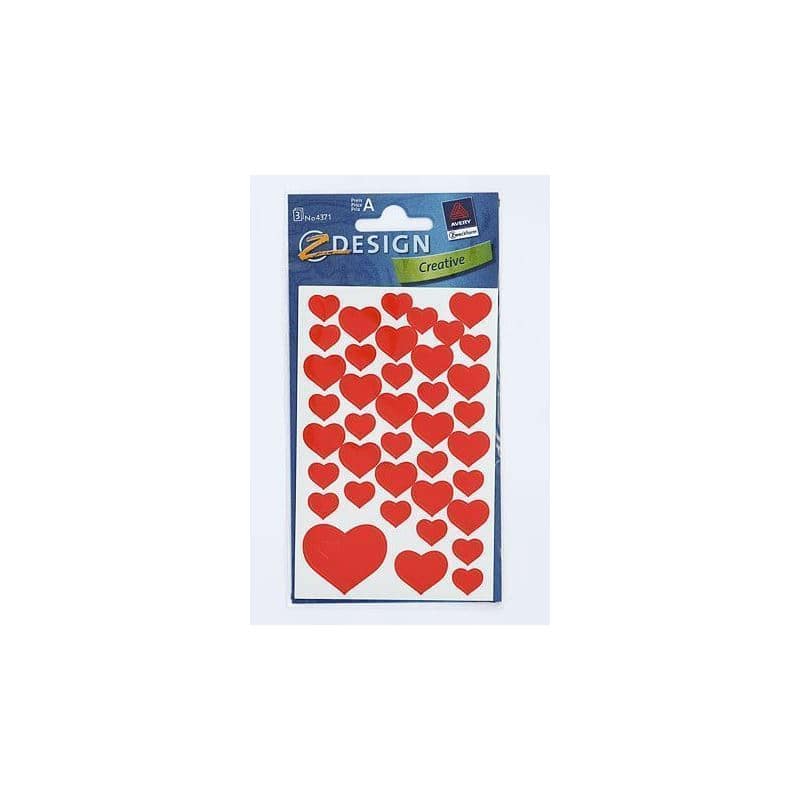 Etiquetas Zweckform «Corazones», papel, rojo
