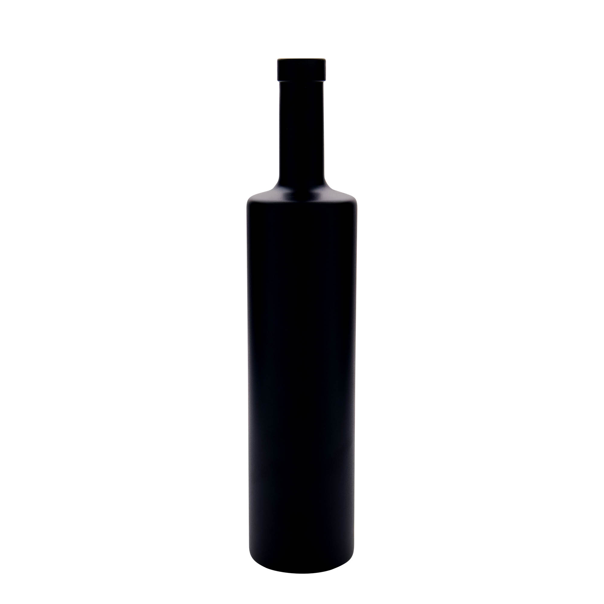 Botella de vidrio de 700 ml 'Centurio', negra, boca: corcho