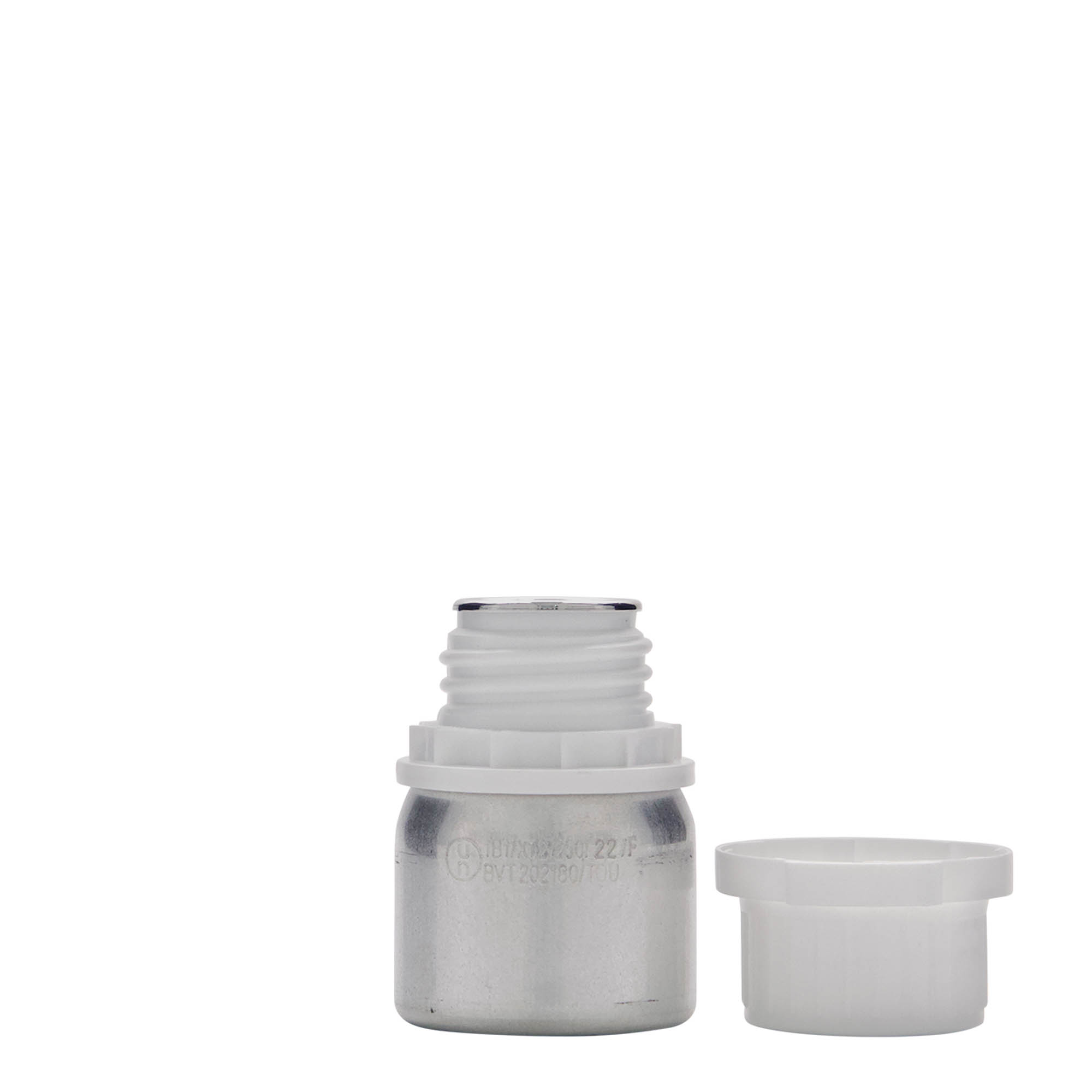 Botella de aluminio de 50 ml, metal, plateado, boca: DIN 32 Botella de aluminio de 50 ml, metal, plateado, boca: DIN 32