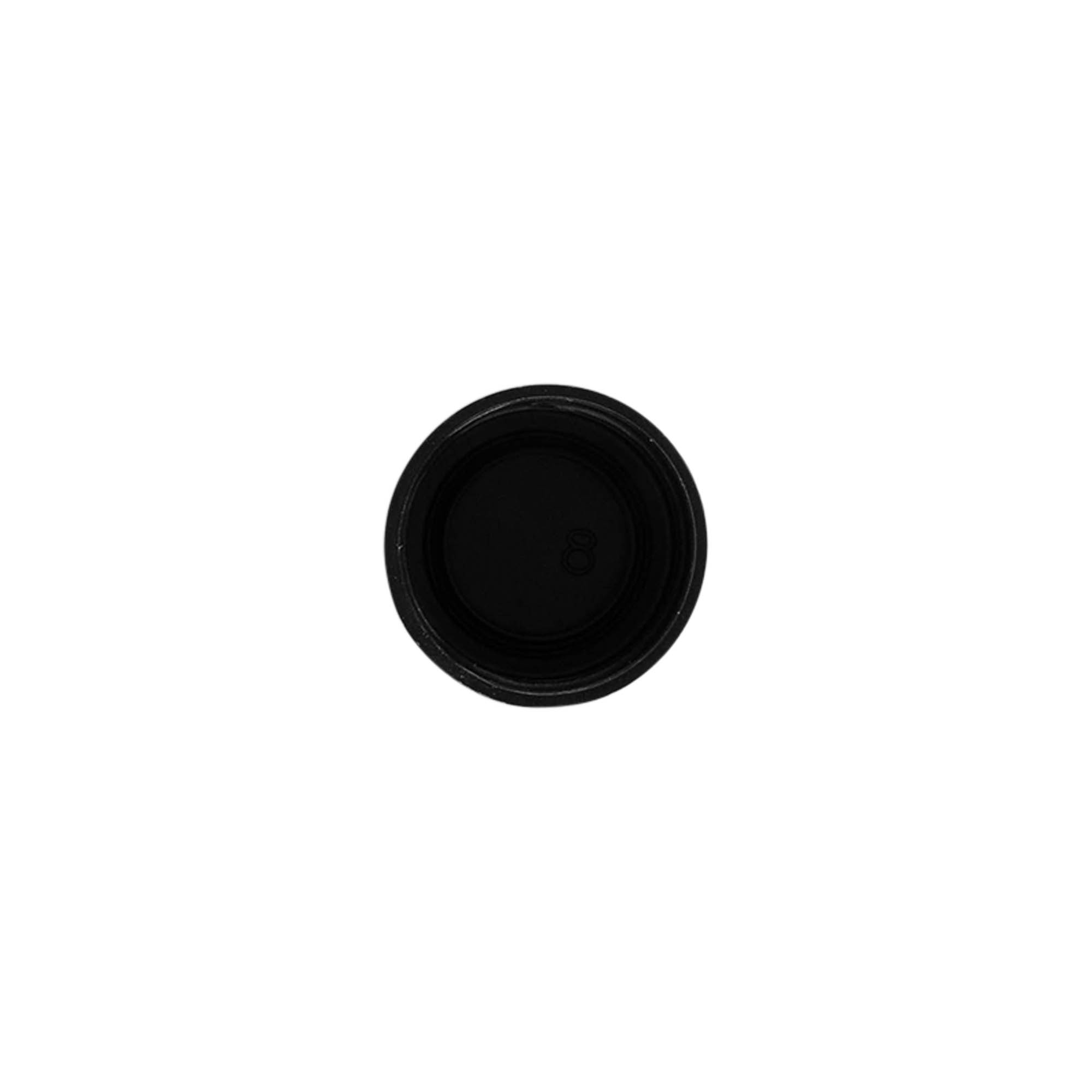 Tapa de rosca, plástico PP, negro, para boca: 20/410 Tapa de rosca, plástico PP, negro, para boca: 20/410