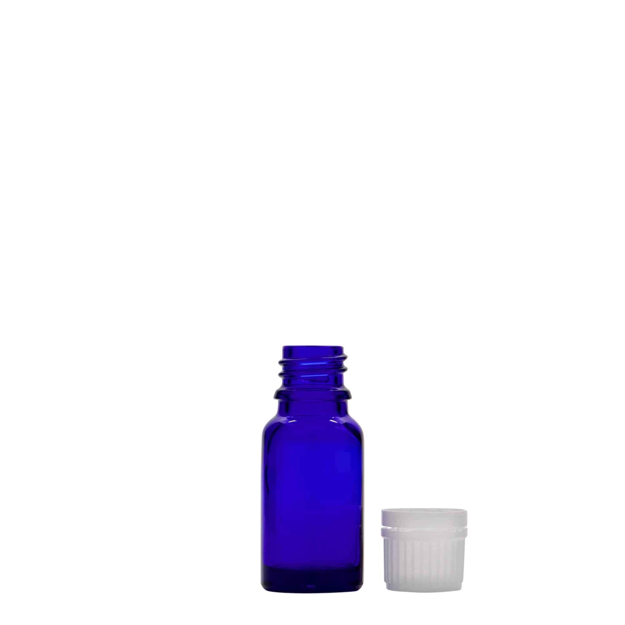 Frasco de medicamentos de 10 ml, vidrio, azul real, boca: DIN 18