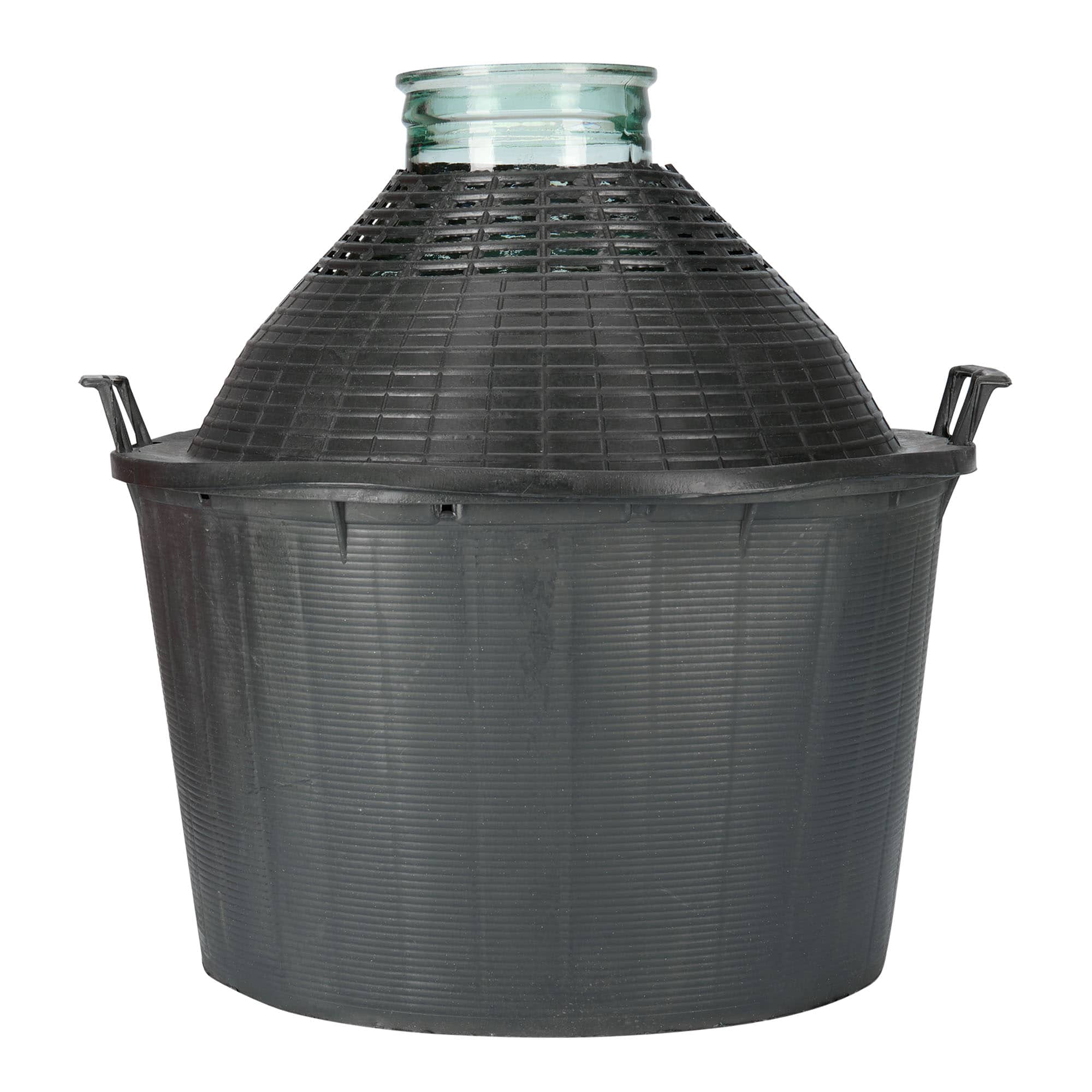 Damajuana de cuello ancho de 34 l, vidrio, boca: capuchón