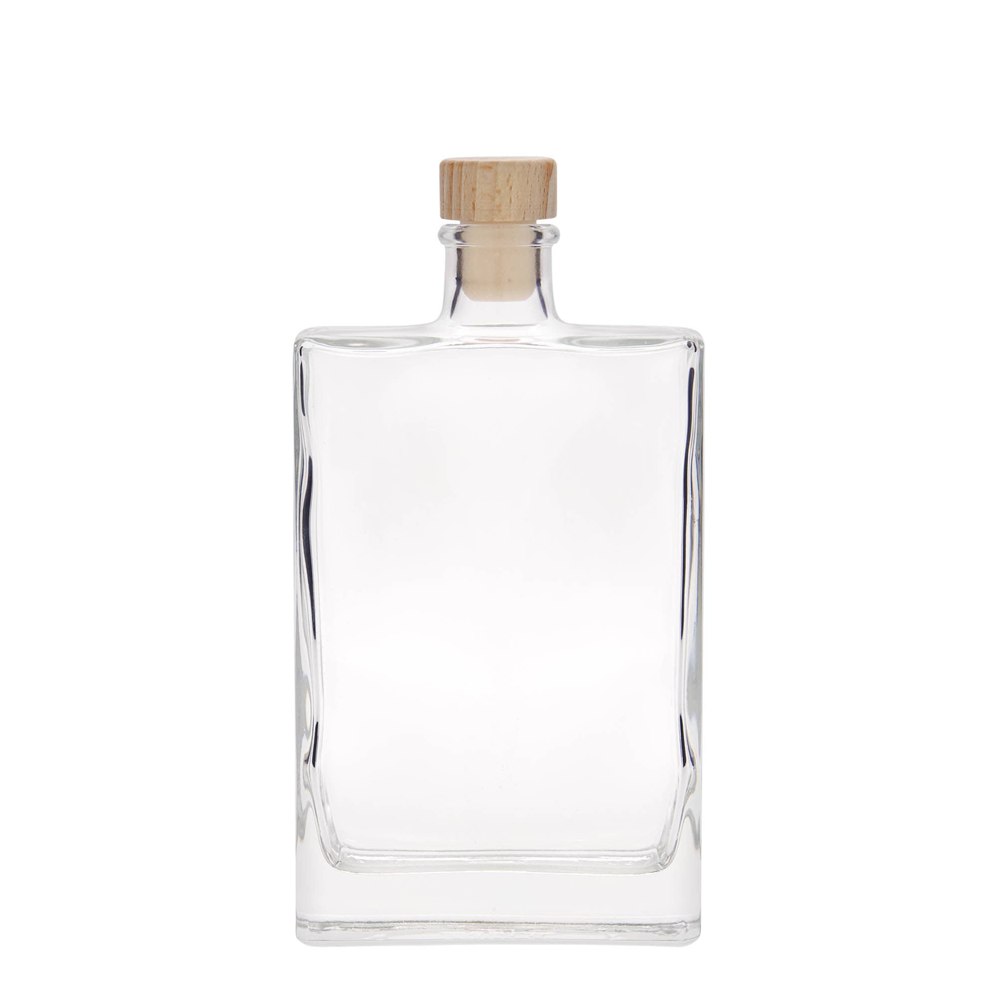 Botella de vidrio de 350 ml 'Julia', rectangular, boca: corcho