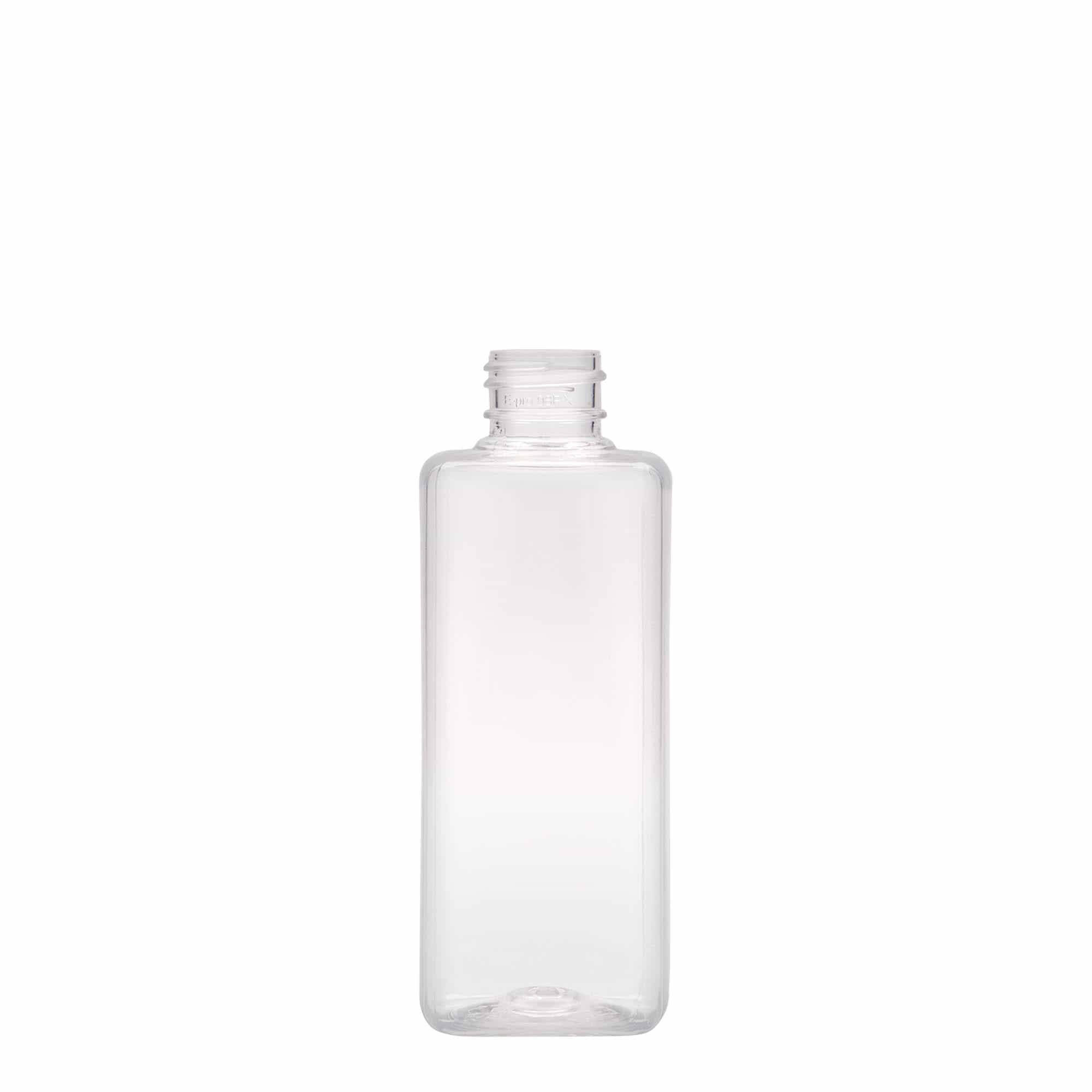 Botella PET de 200 ml 'Karl', cuadrada, plástico, boca: 24/410 Botella PET de 200 ml 'Karl', cuadrada, plástico, boca: 24/410