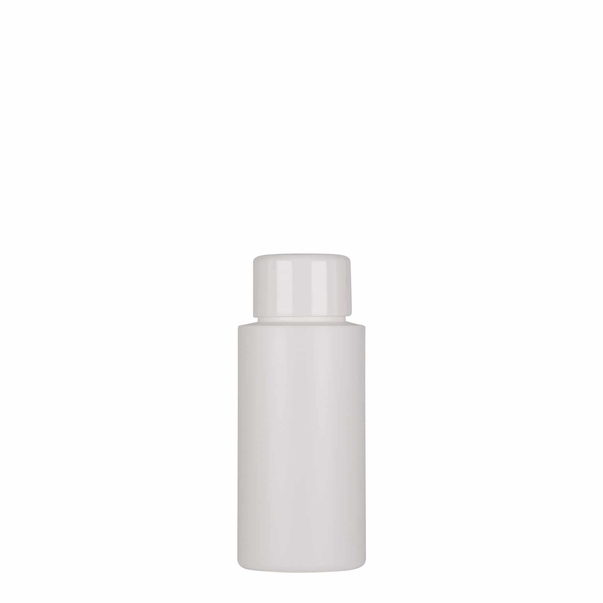 Botella de plástico 'Pipe' de 50 ml, Green HDPE, blanco, boca: GPI 24/410